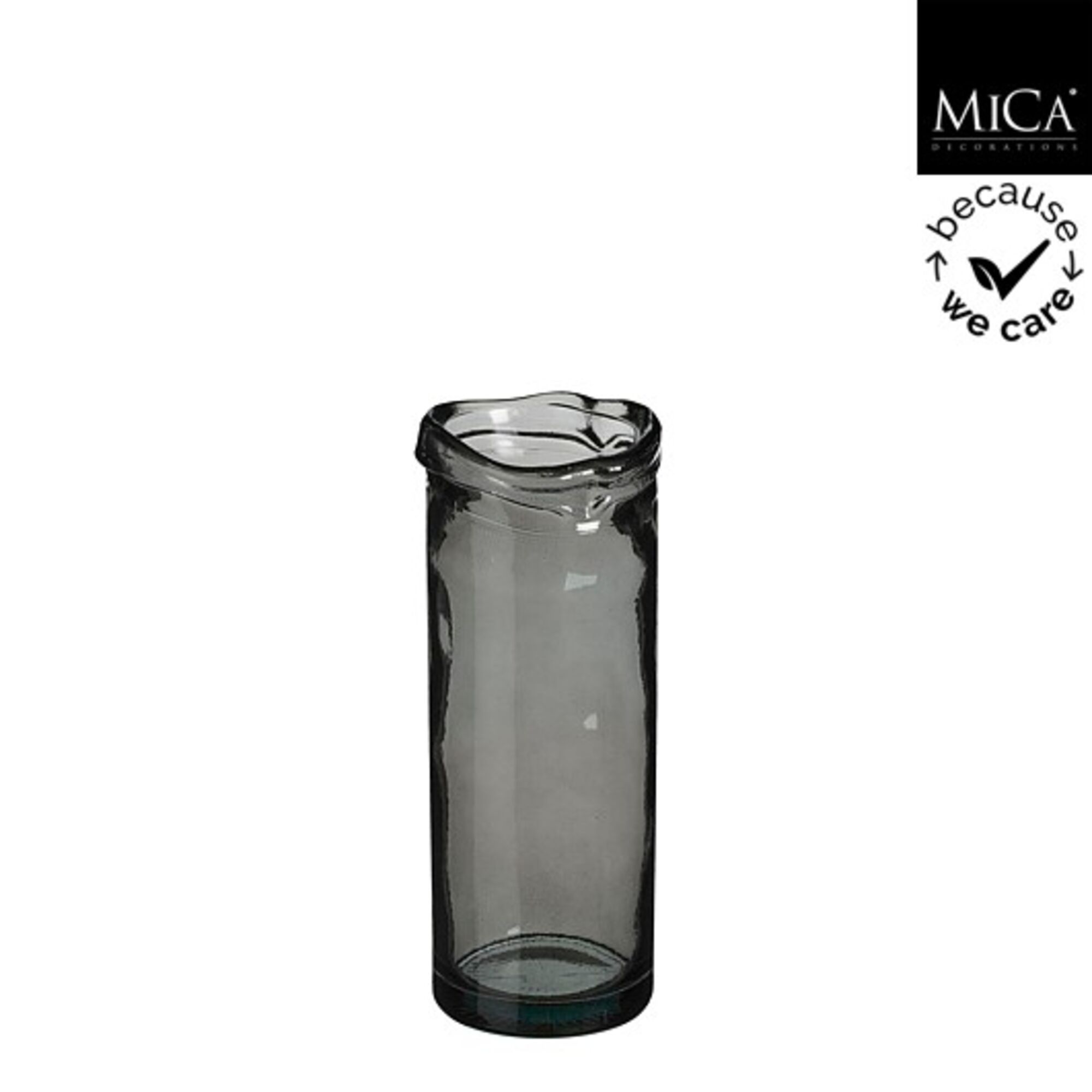 Pepe vaas recycled glas grijs