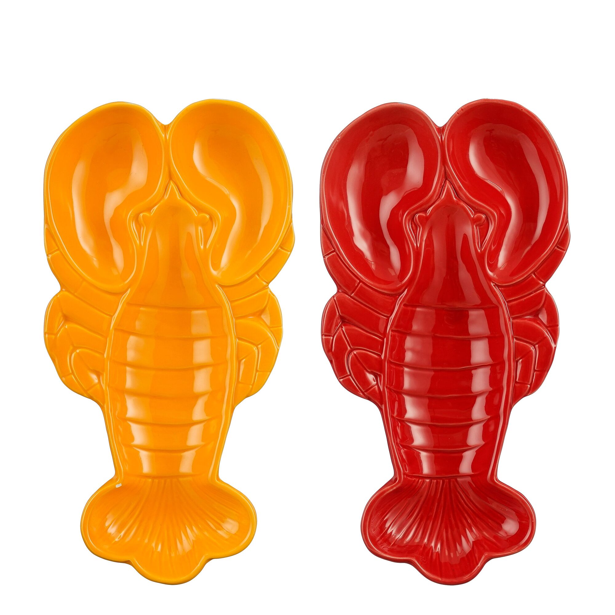 Bord kreeft oranje rood 2 assorti
