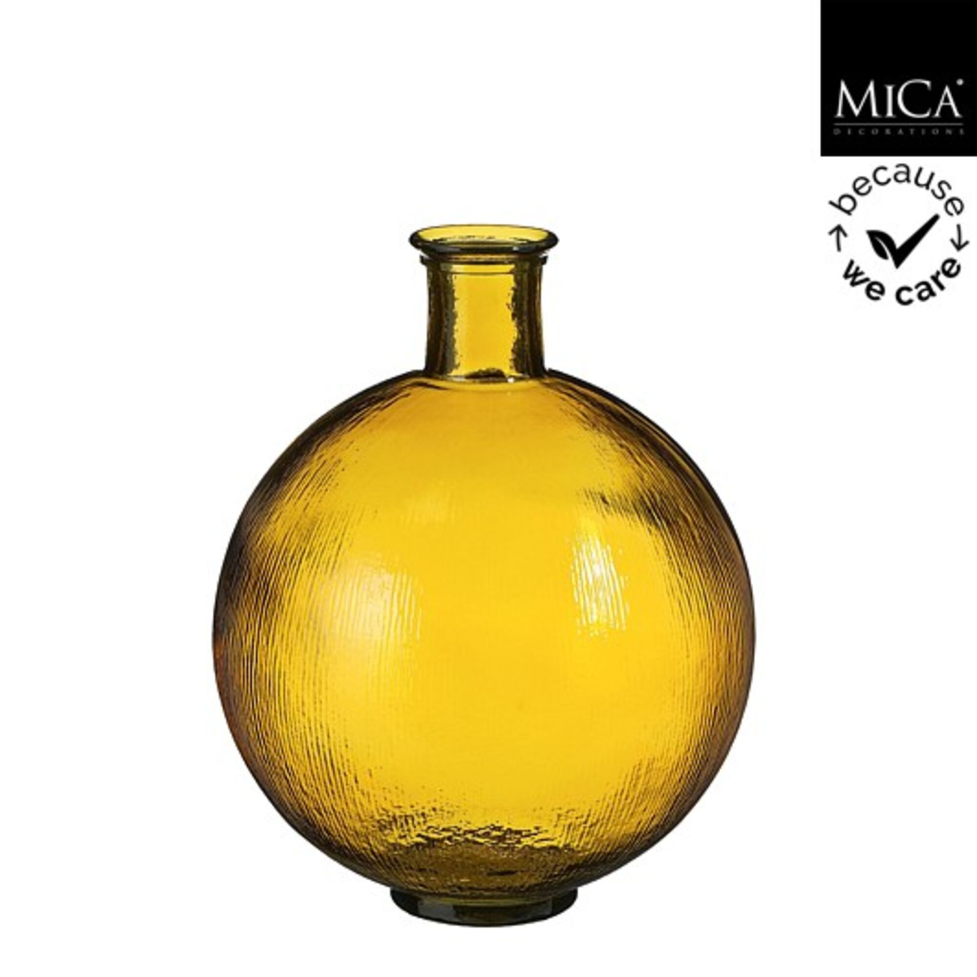Firenza fles recycled glas oker