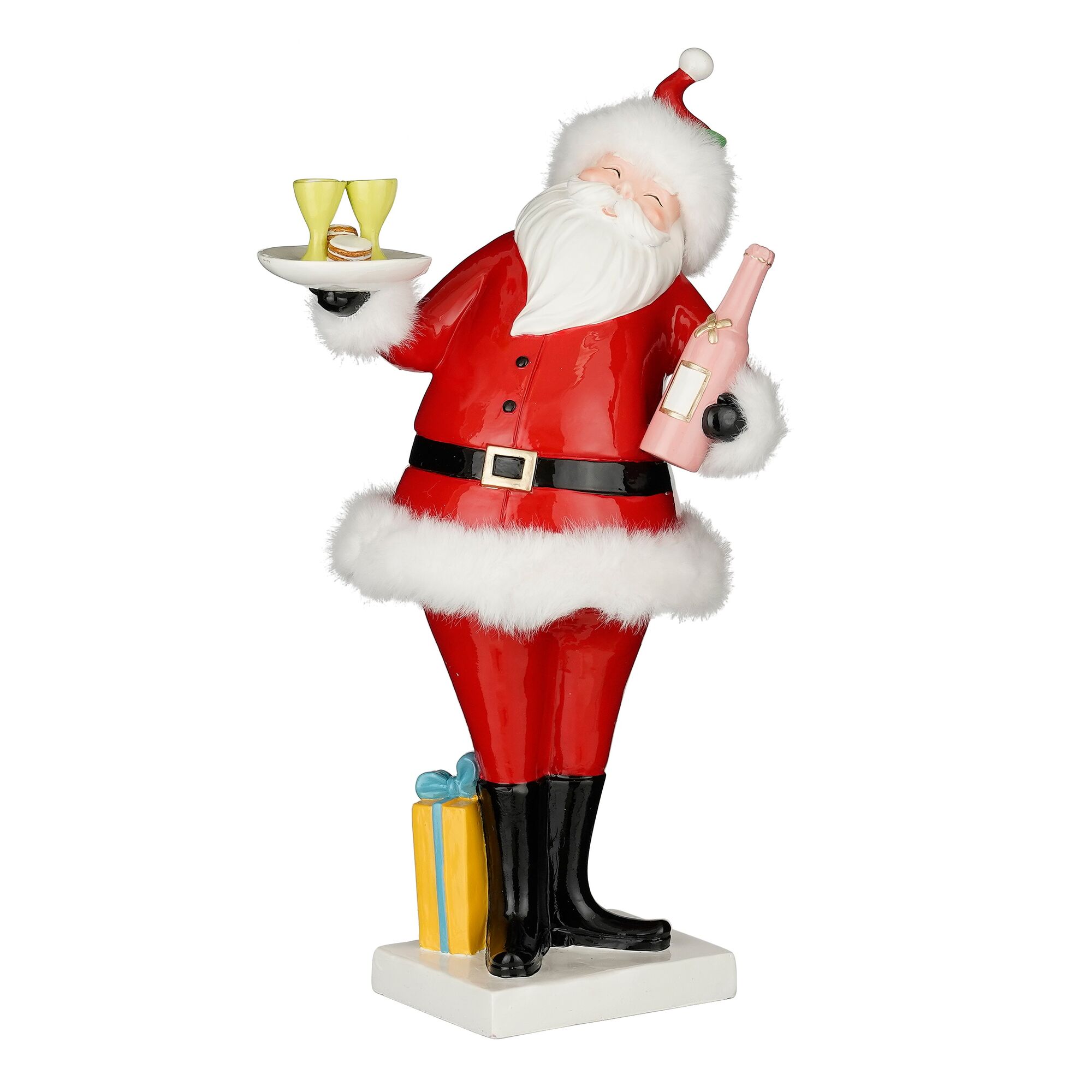Decoratie kerstman fles rood