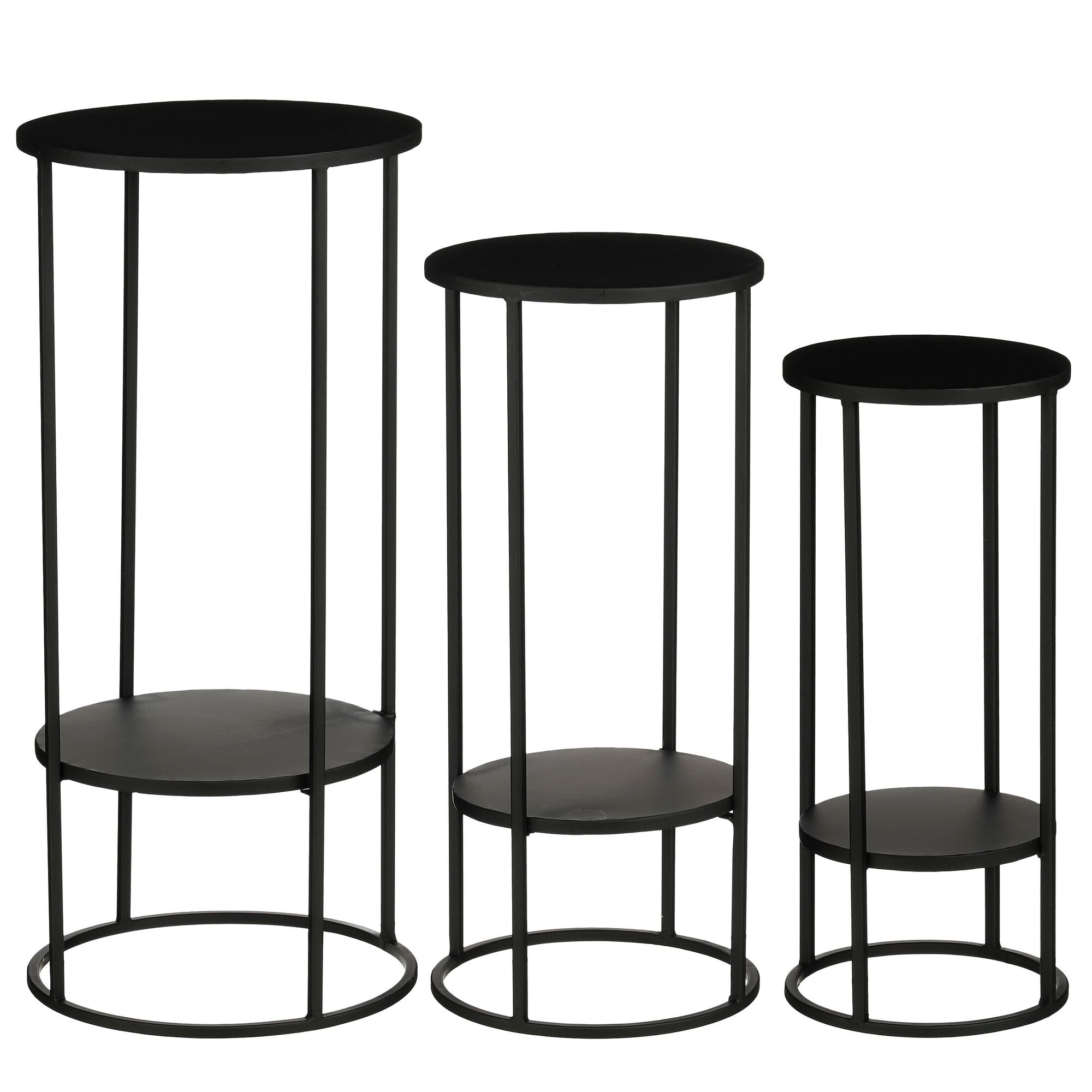 Eline bijzettafel zwart set van 3