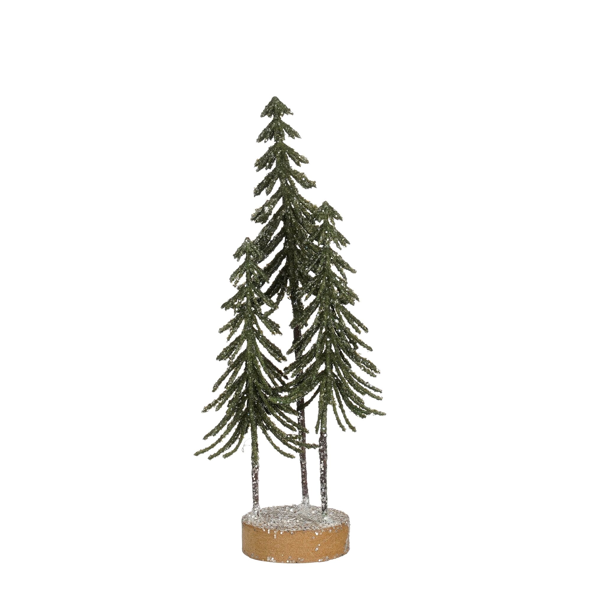 Decoratie boom groen glitter