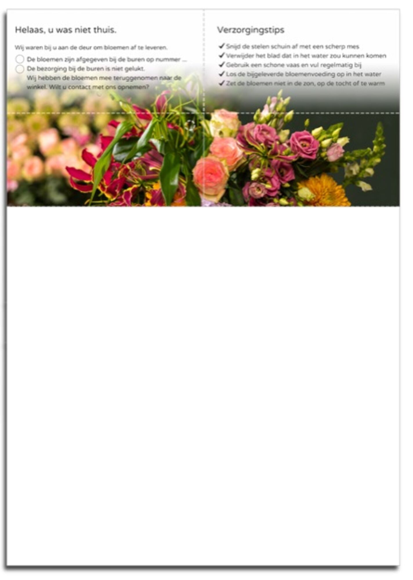 WY Bloemisten - Orderbon Standaard