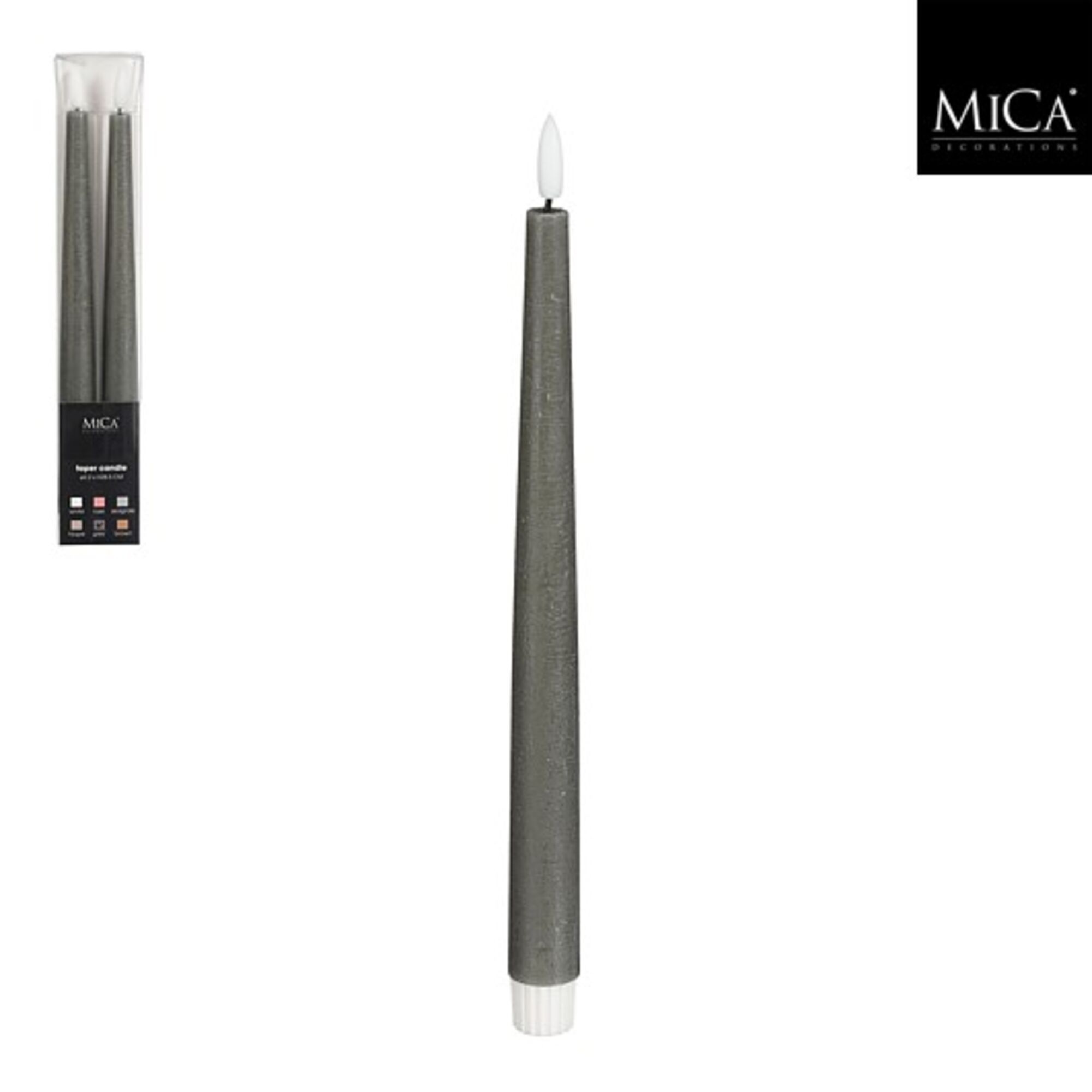 Dinerkaars led grijs 2 stuks battery