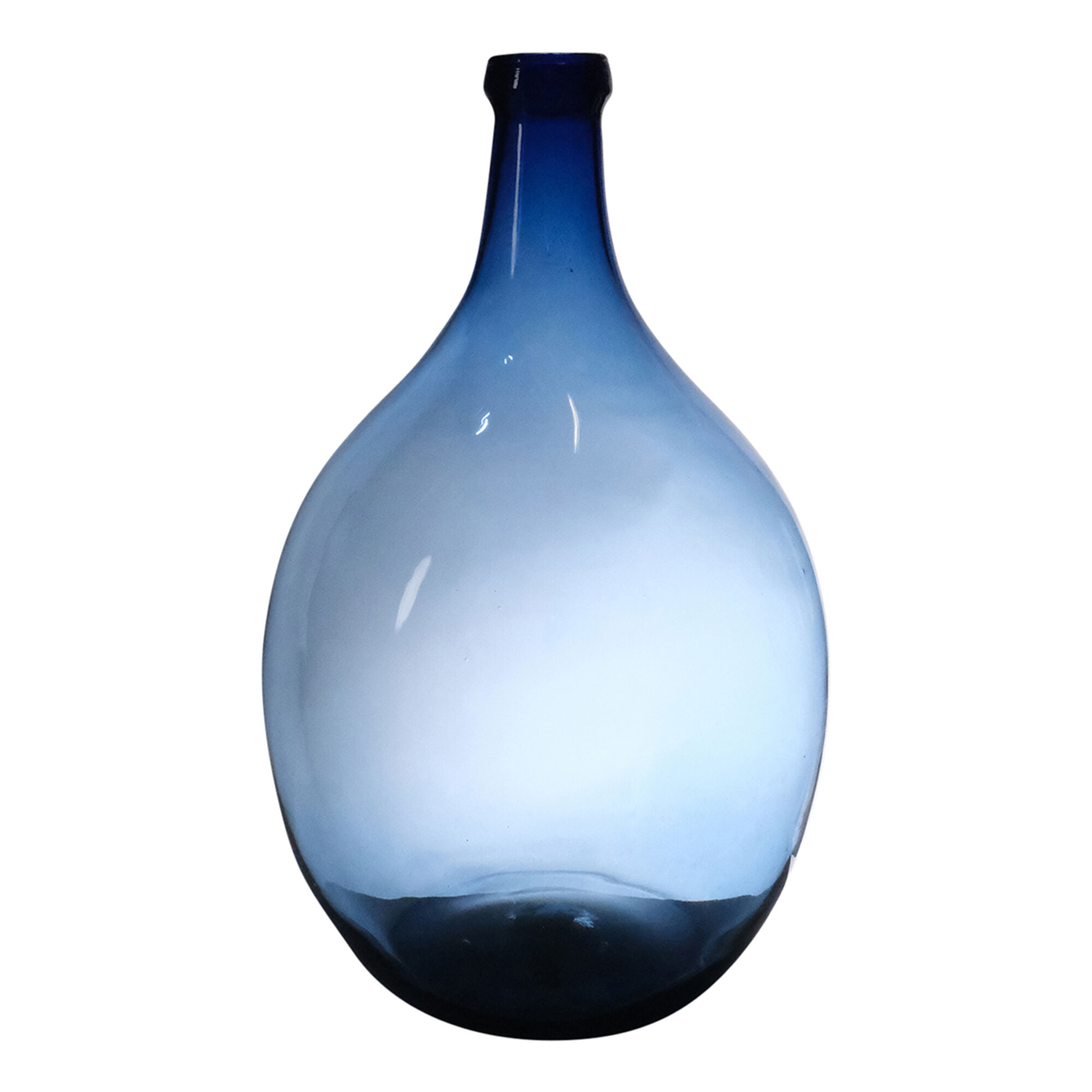 Elegant Luna Mouthblown Recycled Vase Blue