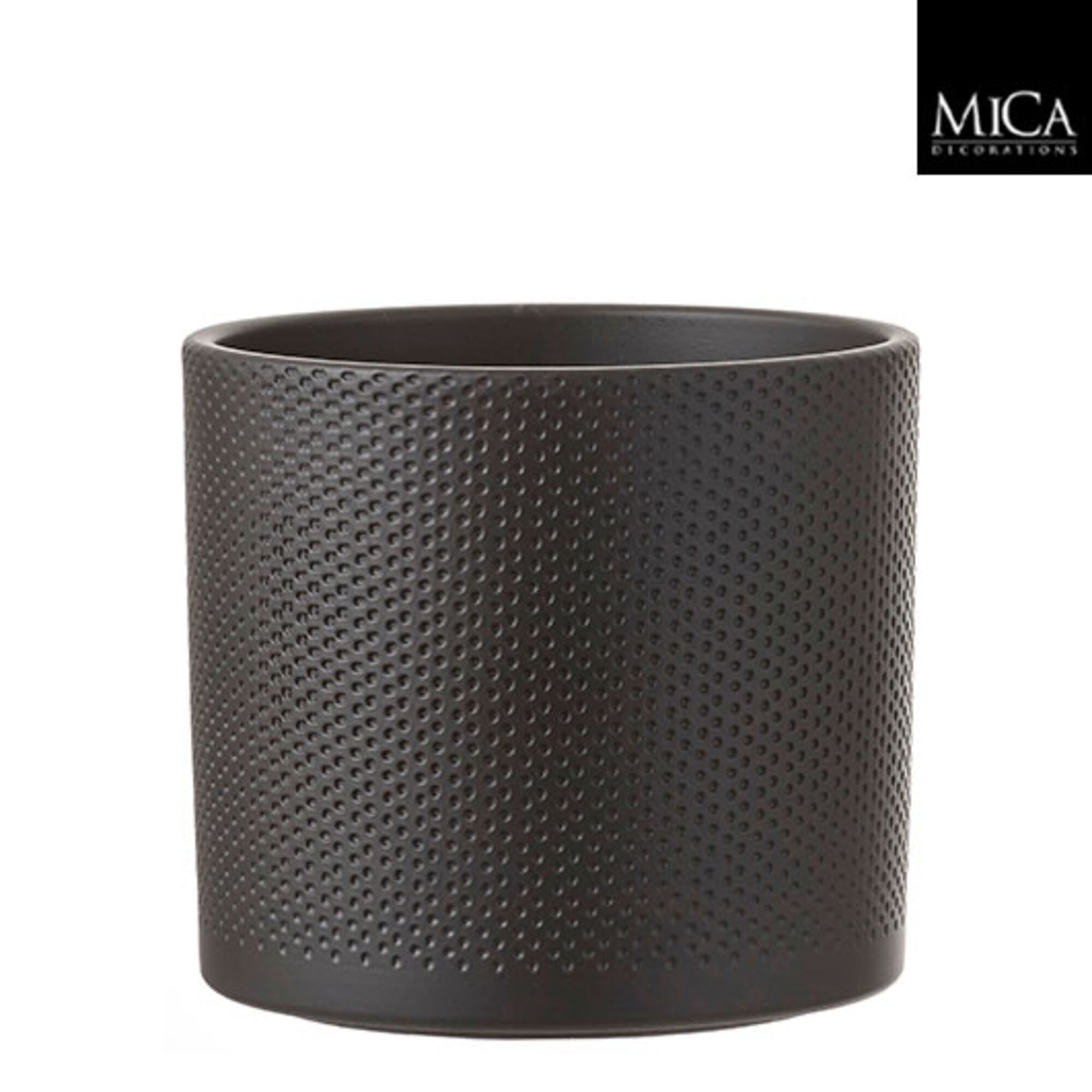 Era pot rond zwart mat relief