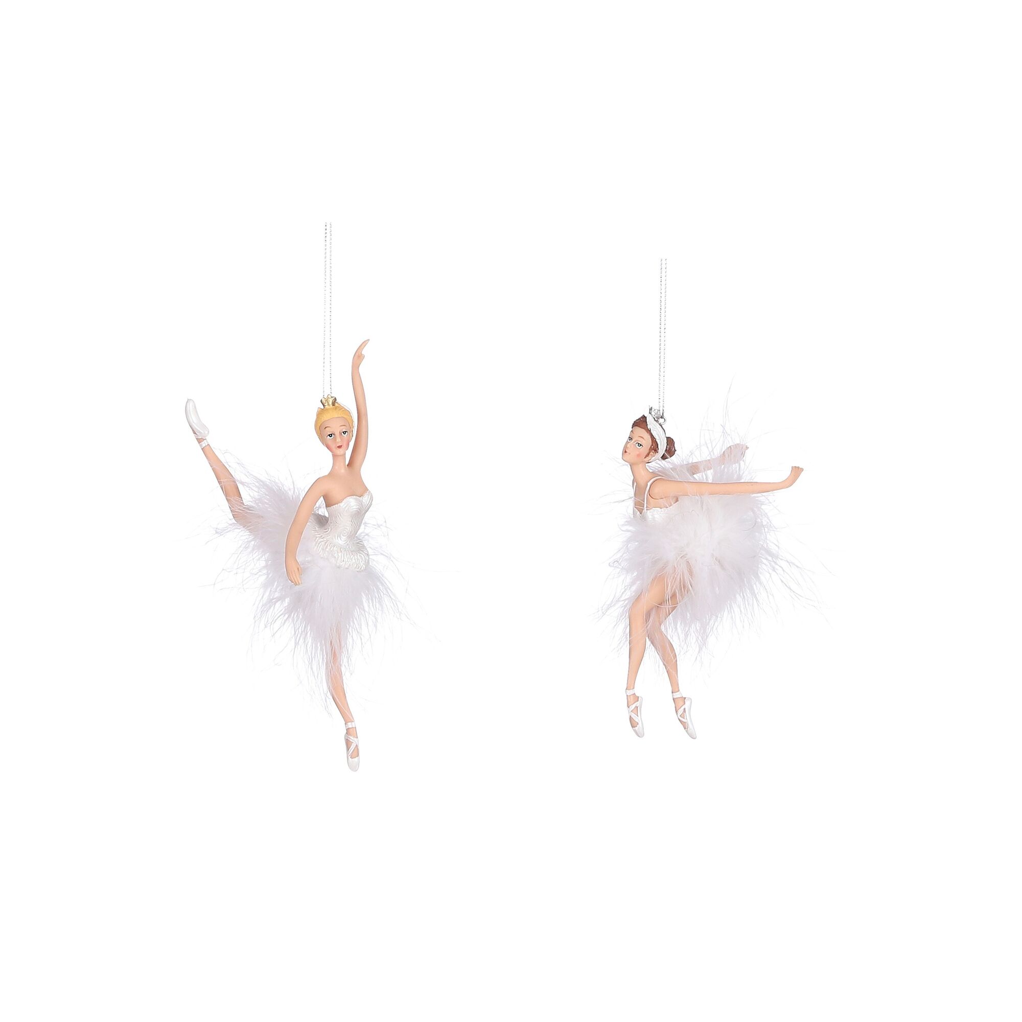 Ornament ballerina wit 2 assorti