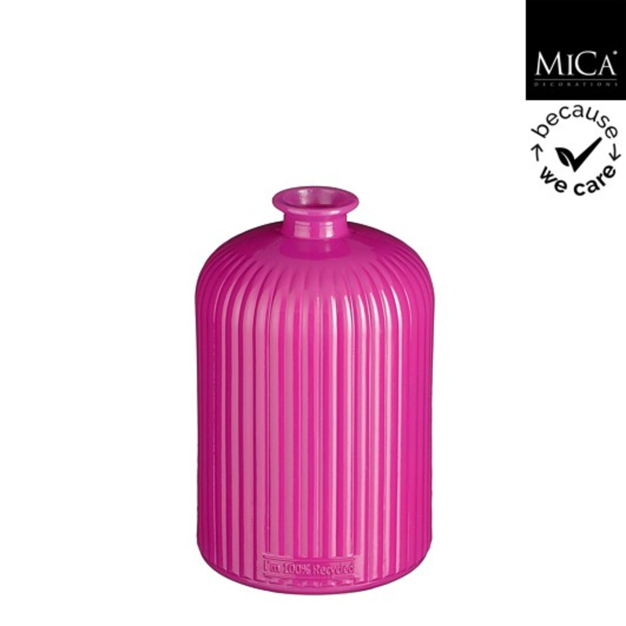Jessica fles recycled glas roze
