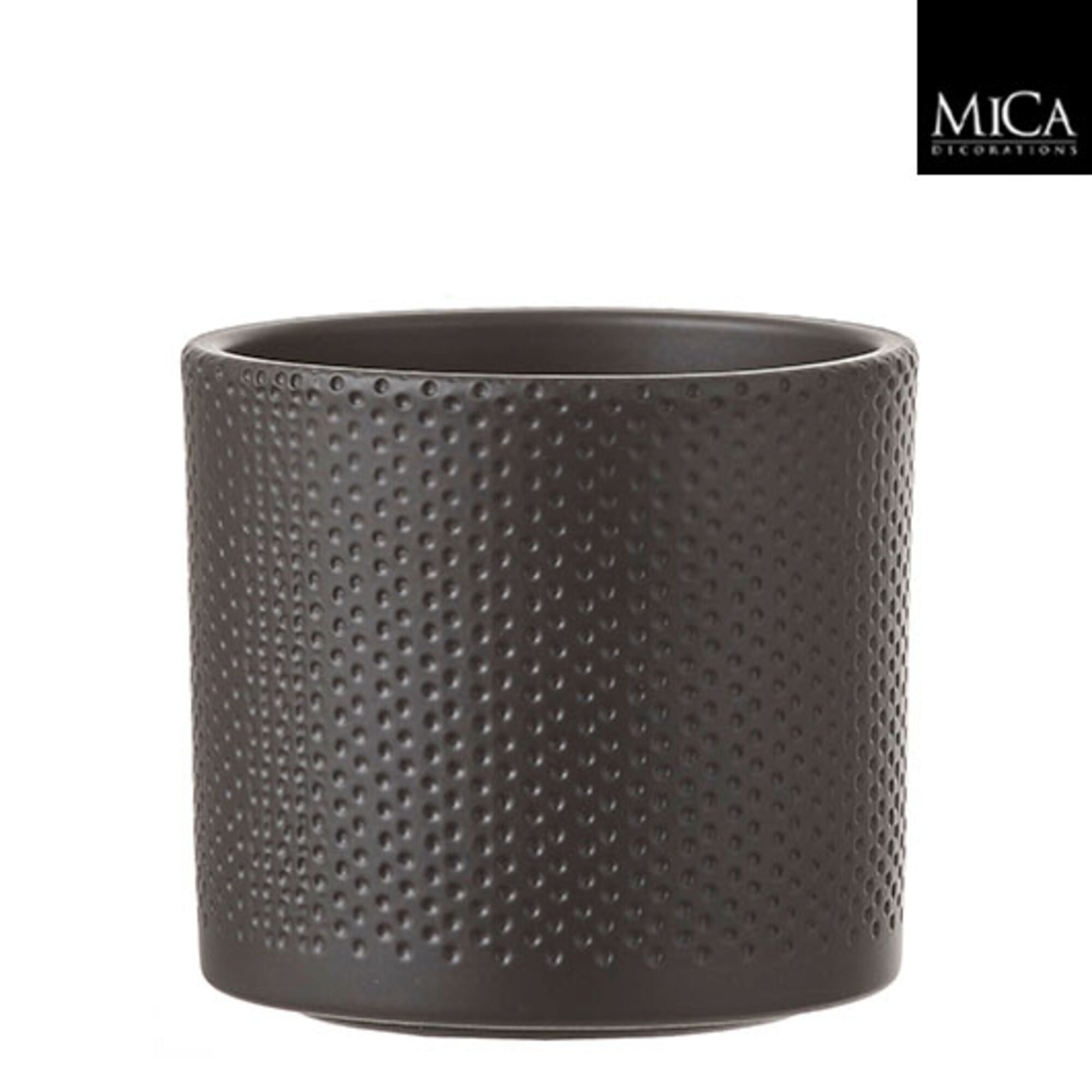 Era pot rond zwart mat relief