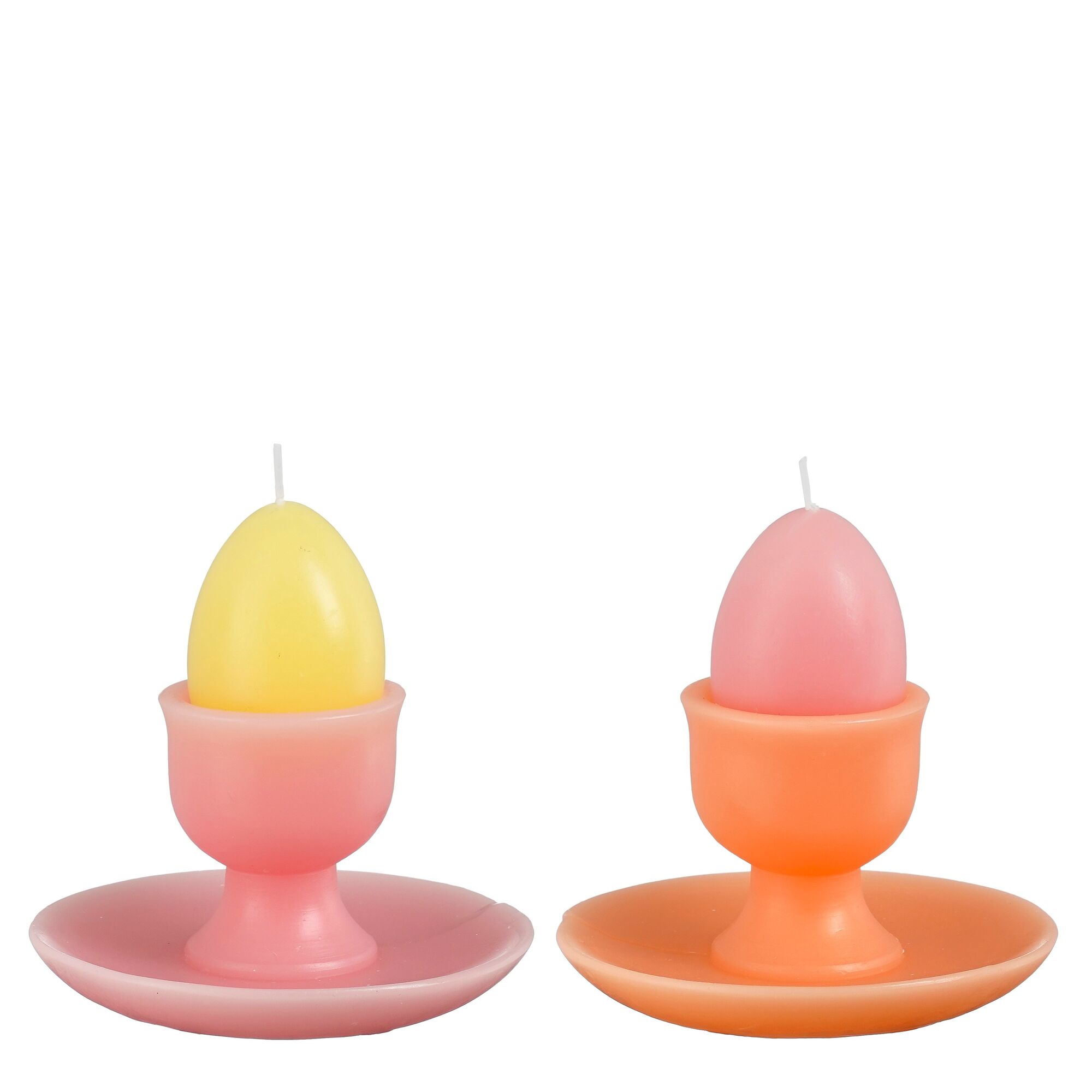 Kaars ei roze geel 2 assorti