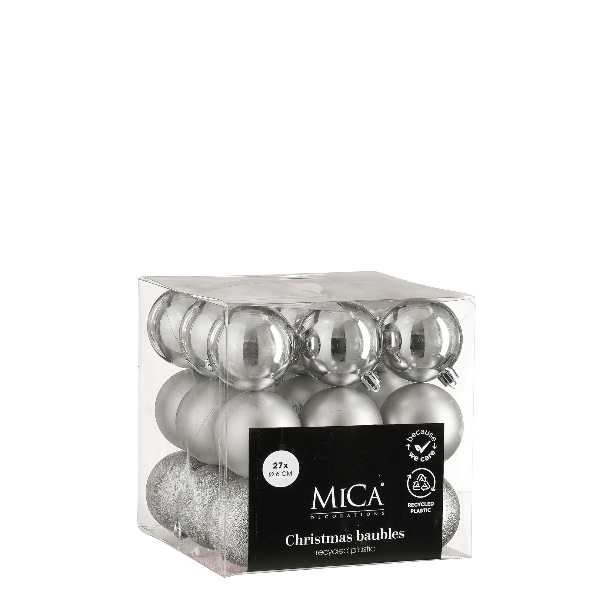 Bal onbreekbaar zilver 27 stuks