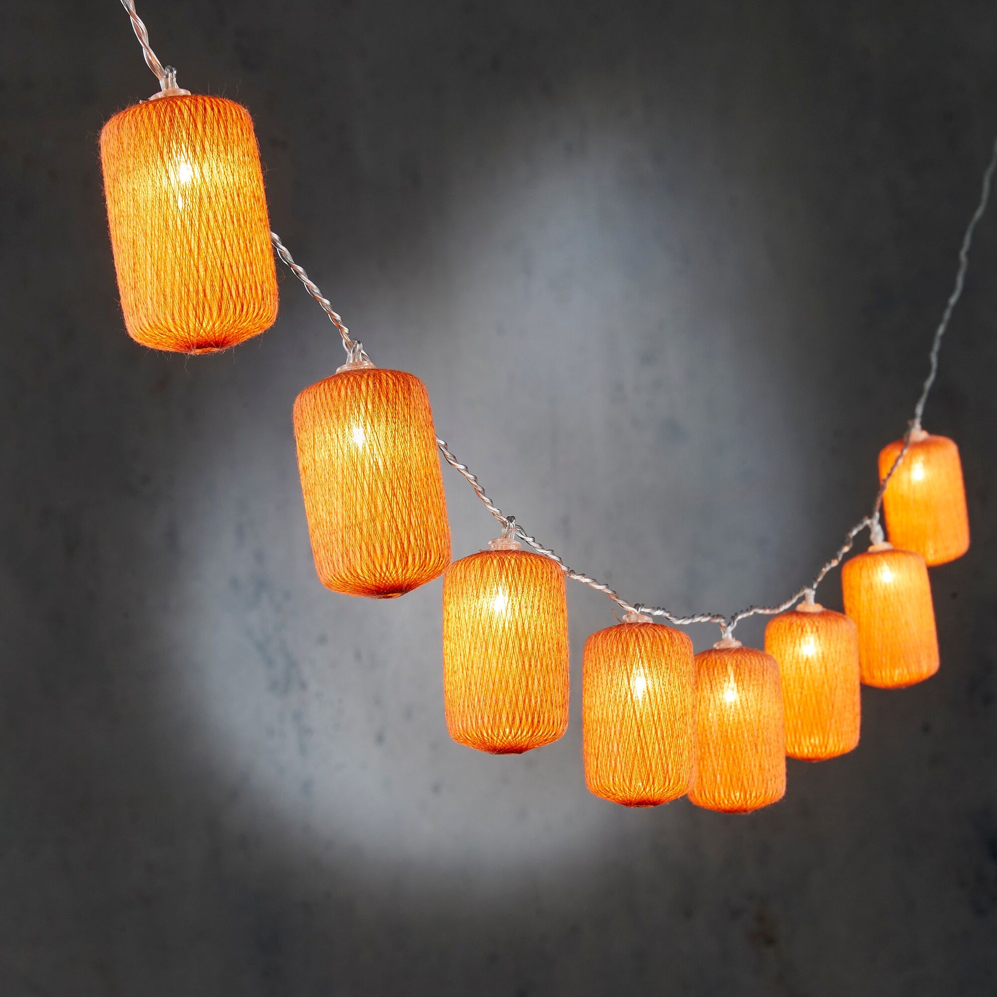 Lantaarn oranje 10 led battery operated en timer IP20