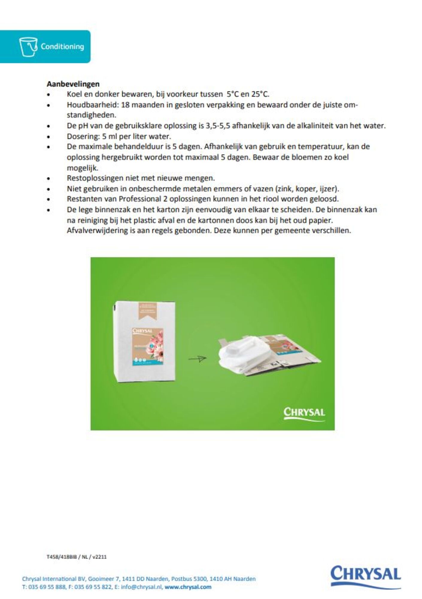 Chrysal Professional 2 Bag-in-Box