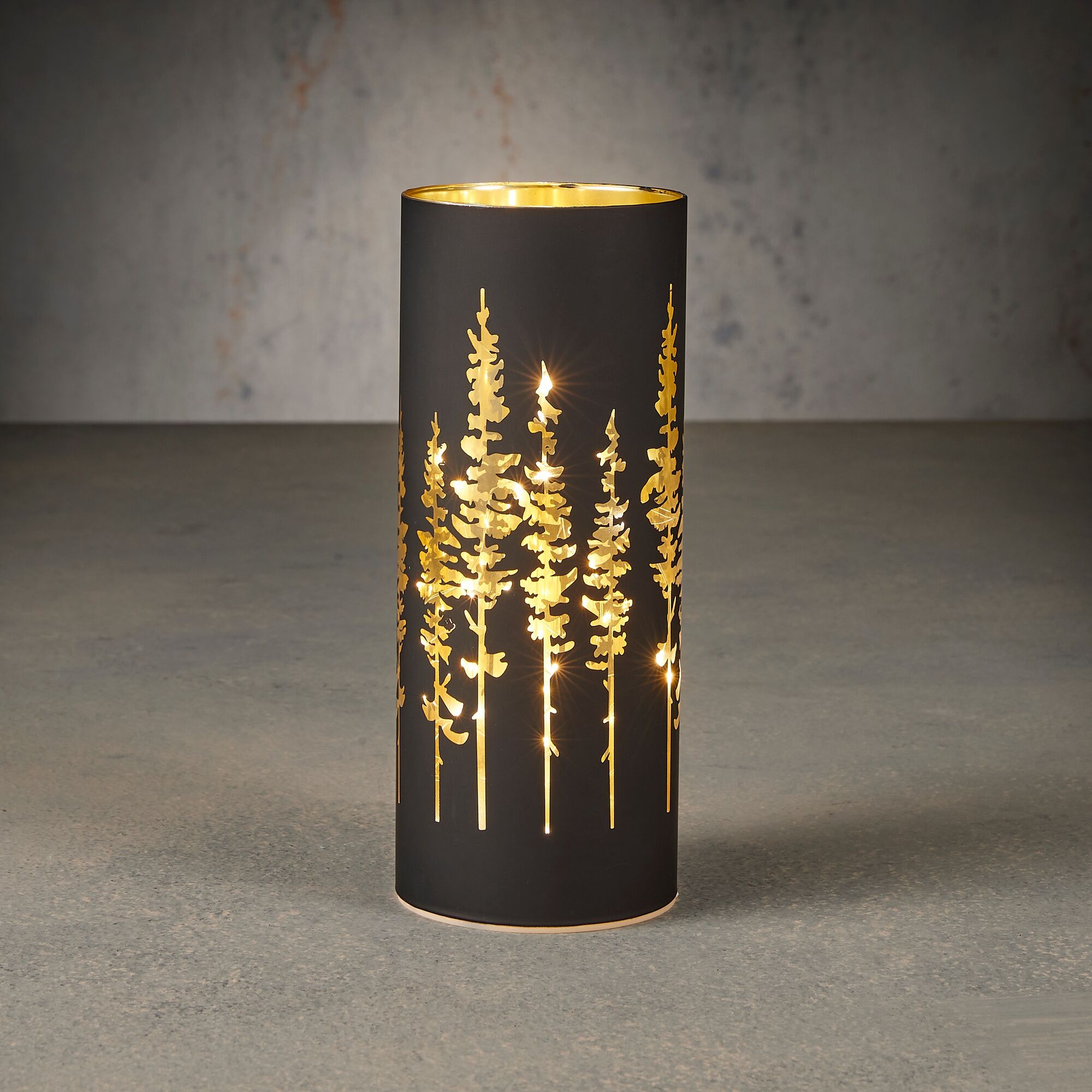 Windlicht boom led zwart warm wit battery operated en timer