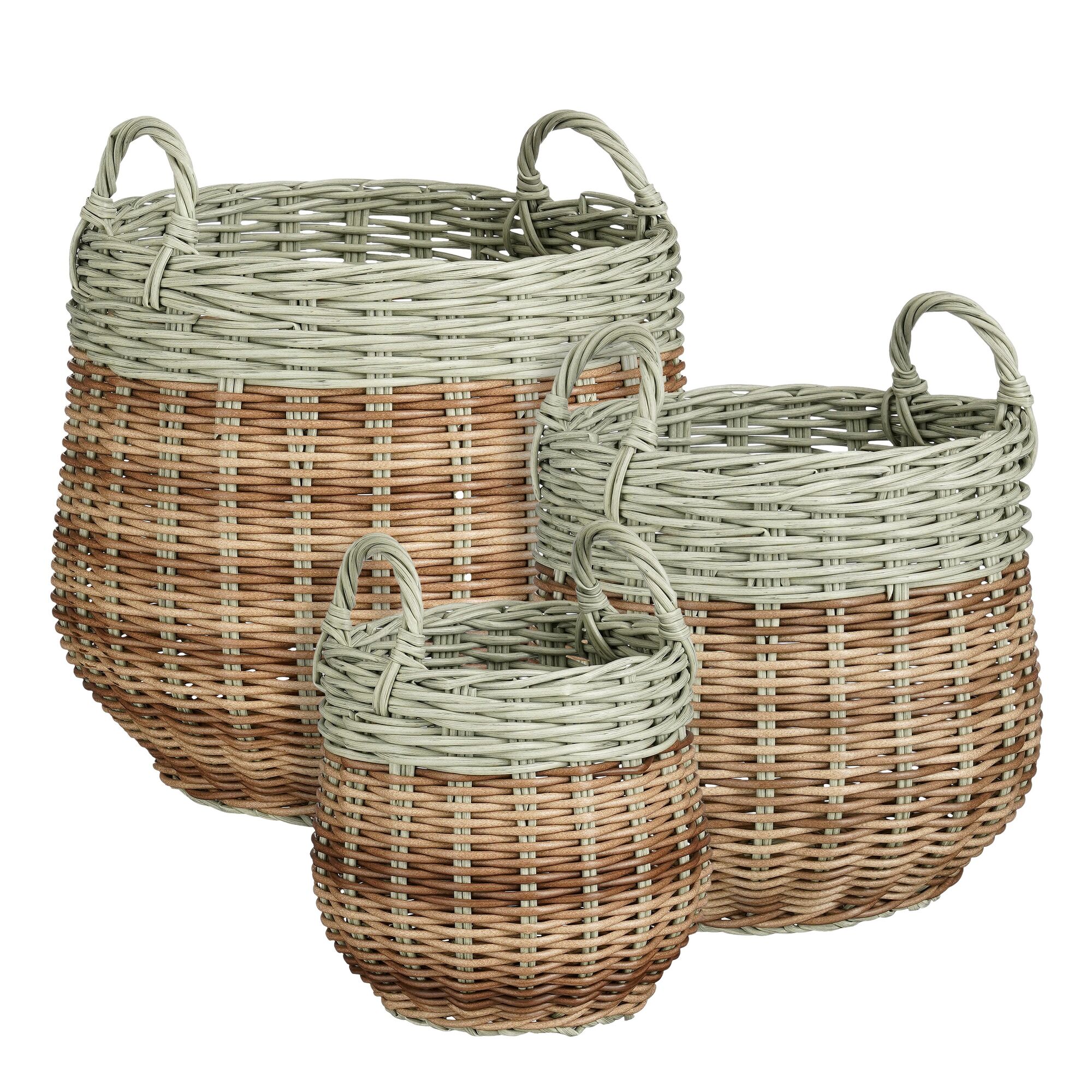 Hedy mand mint groen set van 3