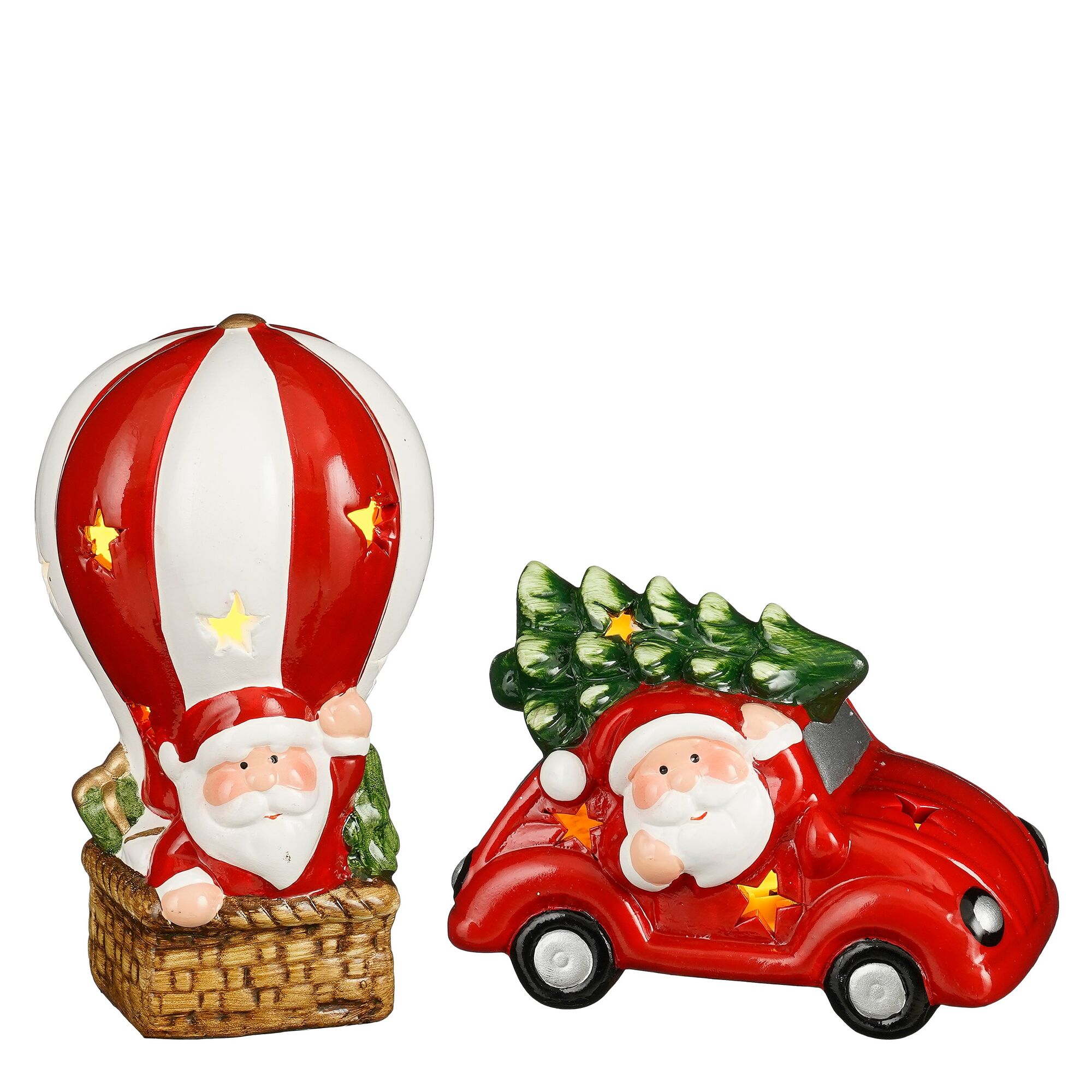 Decoratie auto luchtballon rood 2 pcs led battery operated