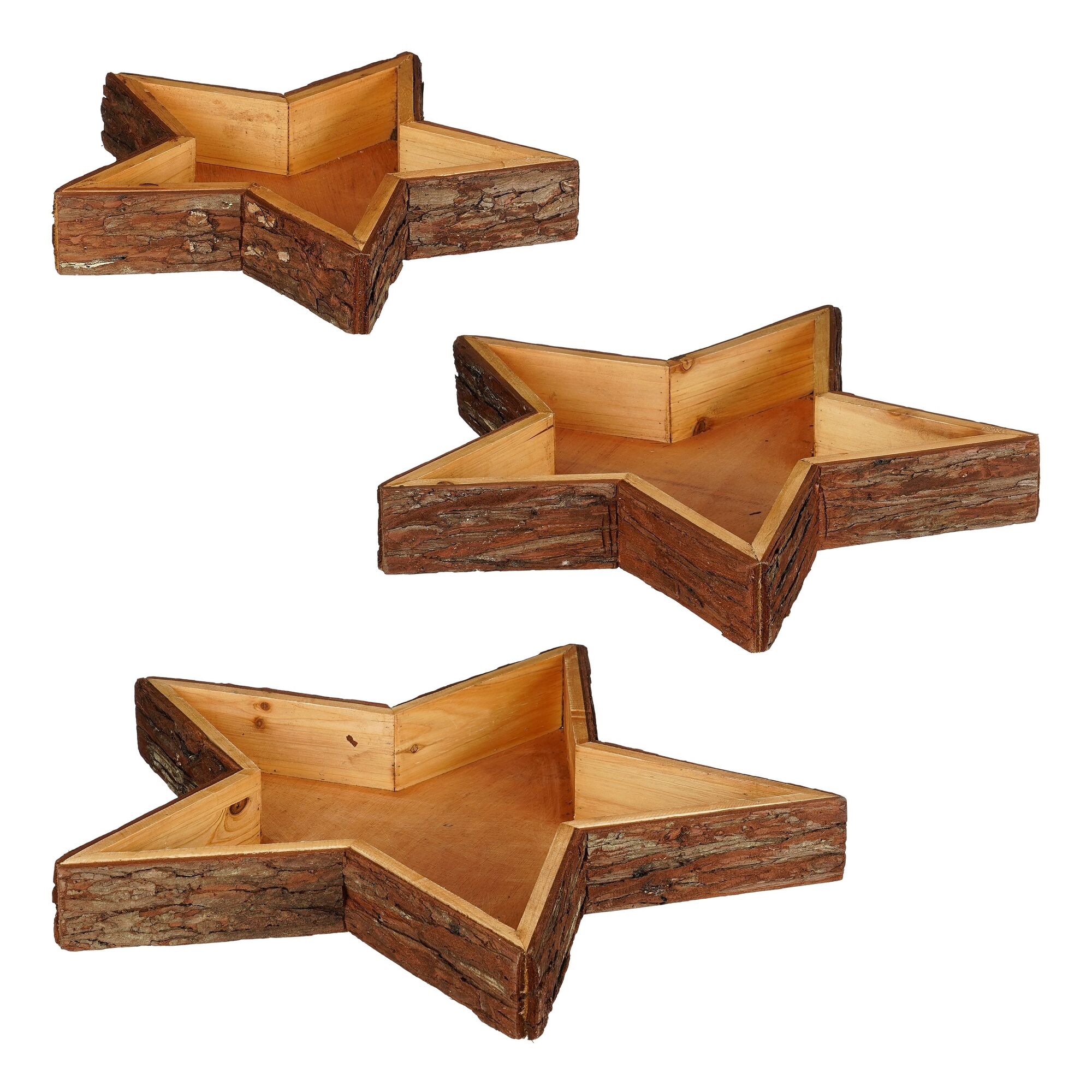 Decoratie tray bruin set van 3 FSC 100%