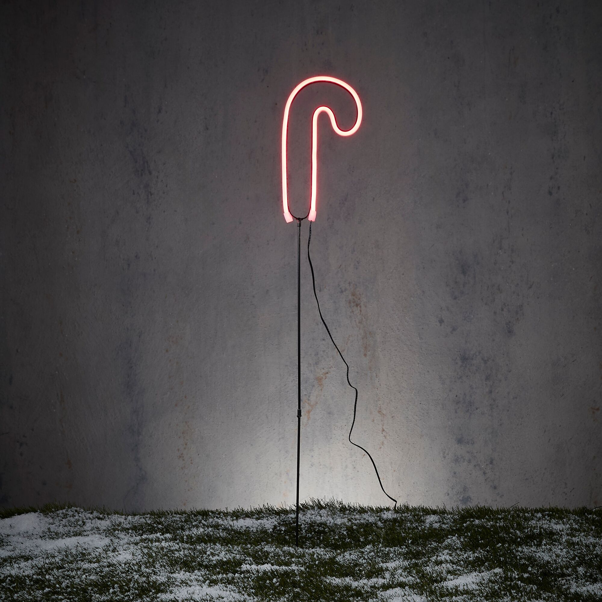 Neon tuinsteker zuurstok rood led outdoor batterybox en timer