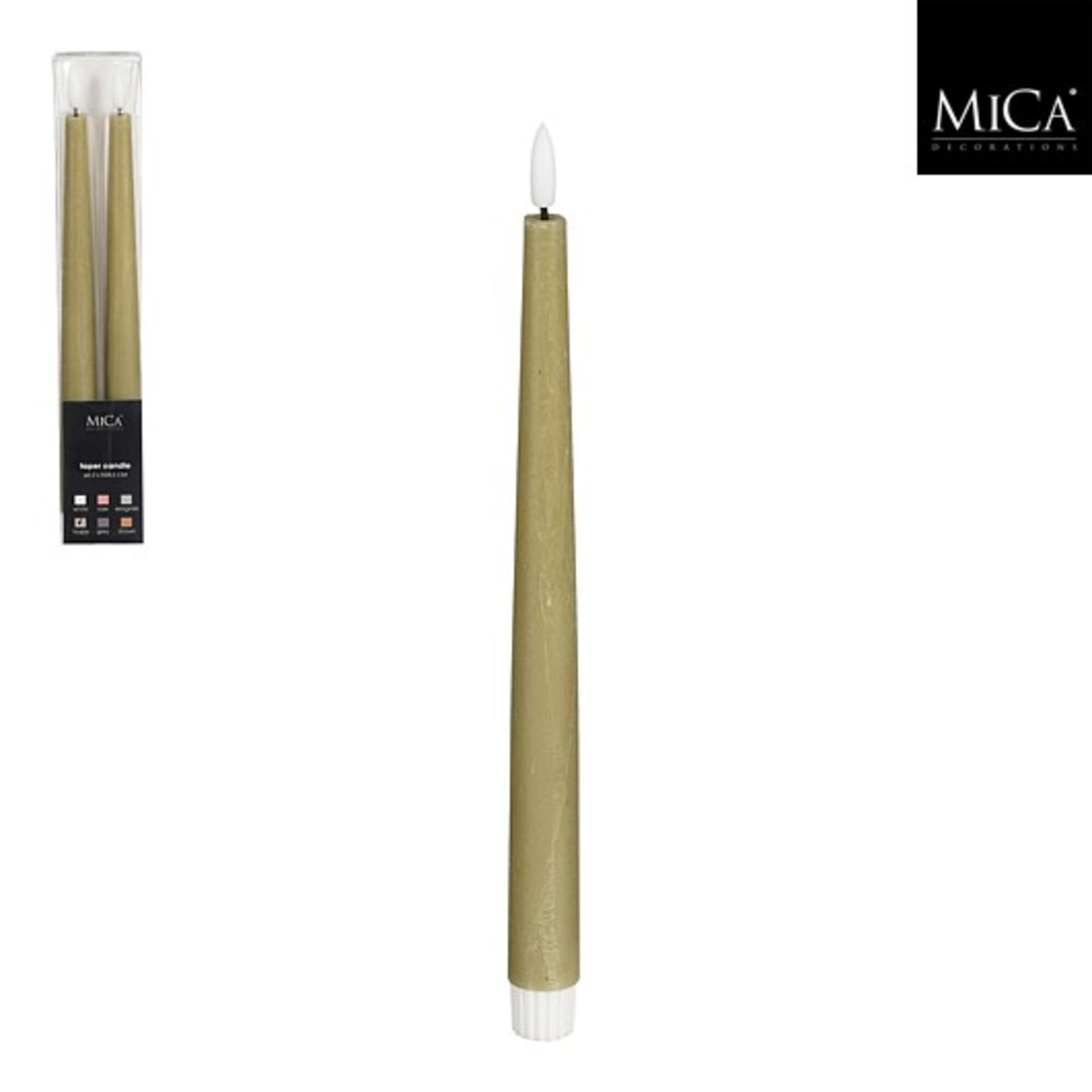 Dinerkaars led taupe 2 stuks battery
