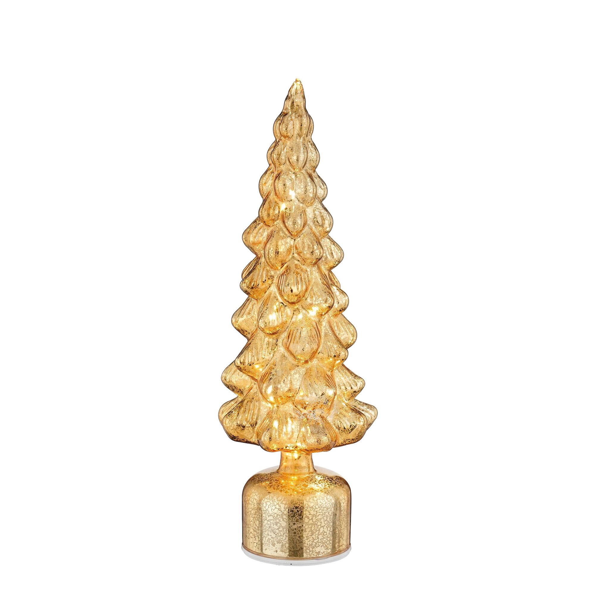 Decoratie kerstboom draaibaar goud battery operated