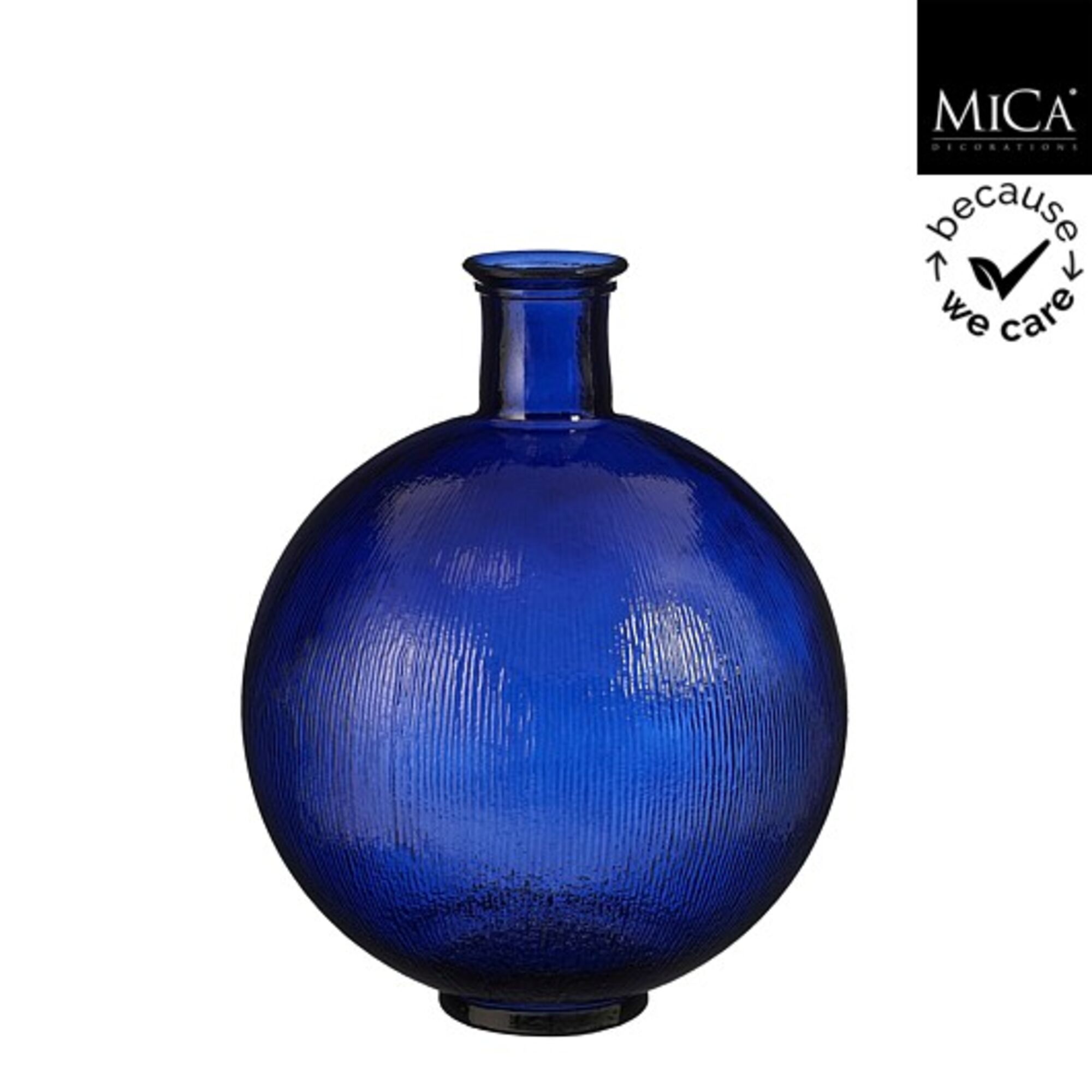 Firenza fles recycled glas d.blauw