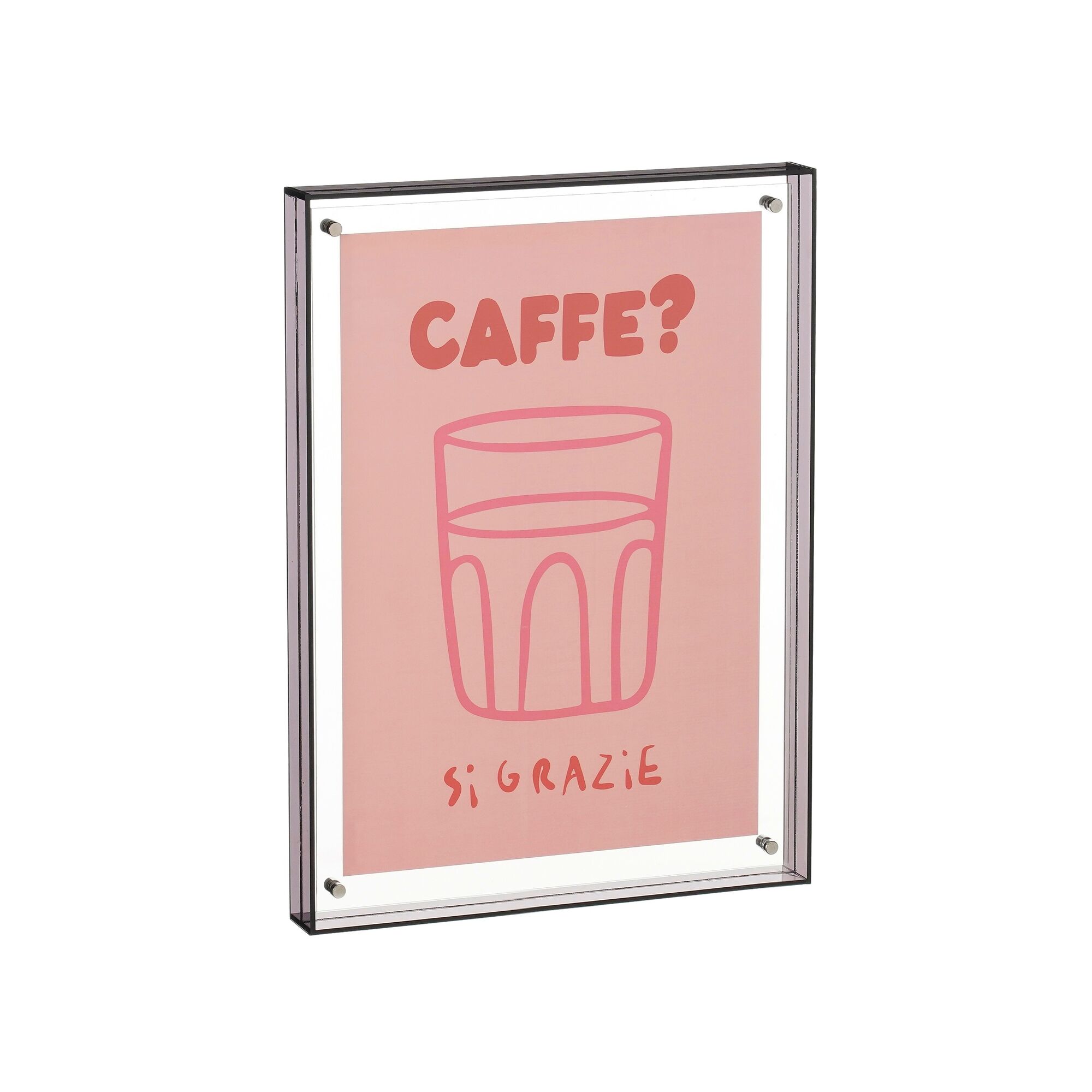 Muurdecoratie roze CAFFE?