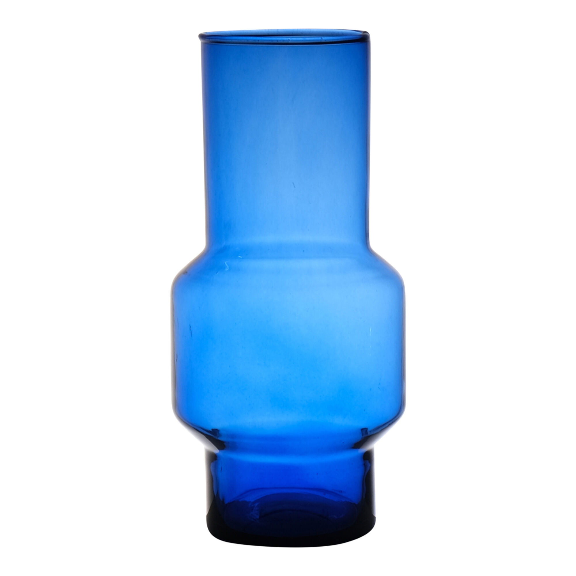Pablo mondgeblazen Recycled Vaas blauw