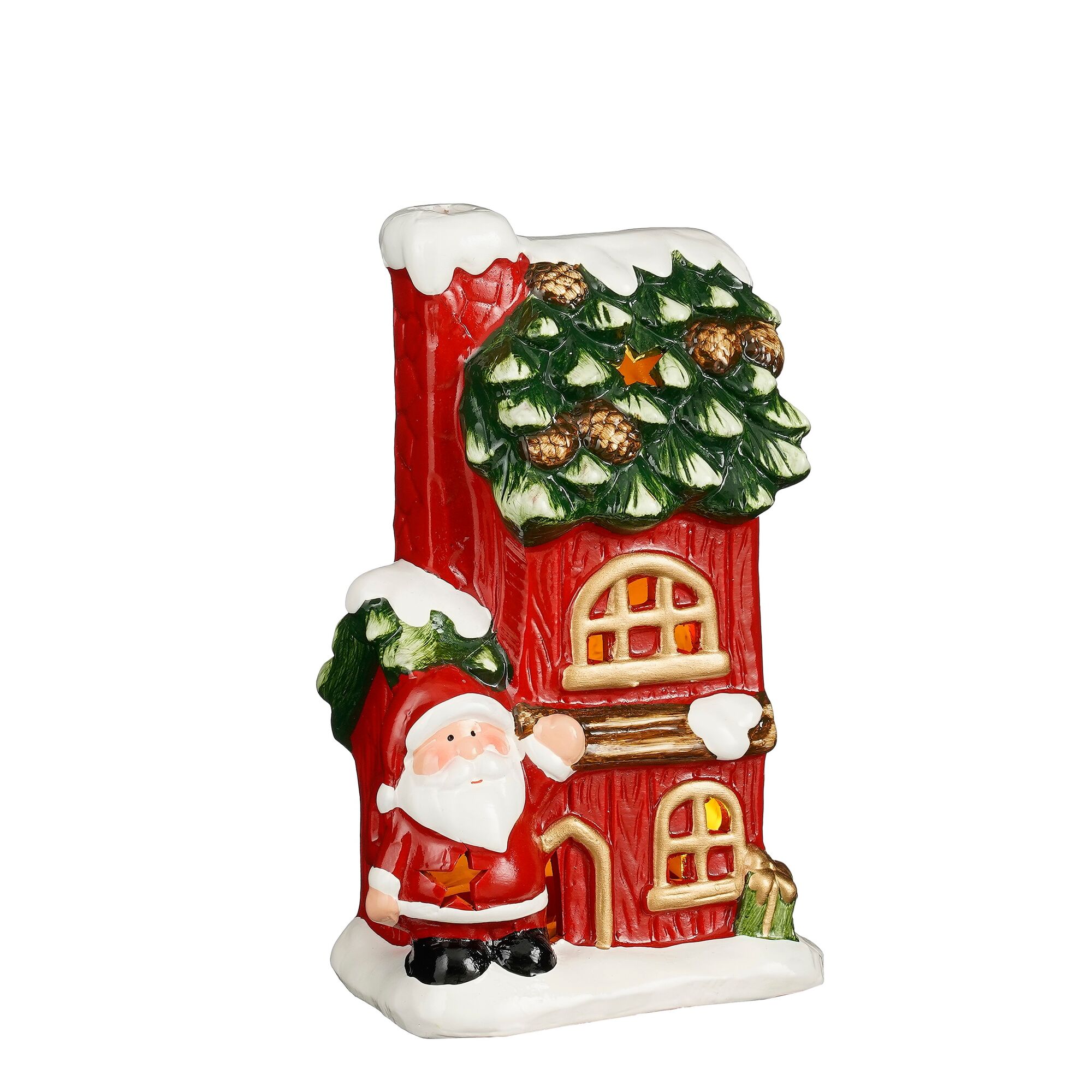 Decoratie huis kerstman rood led battery operated