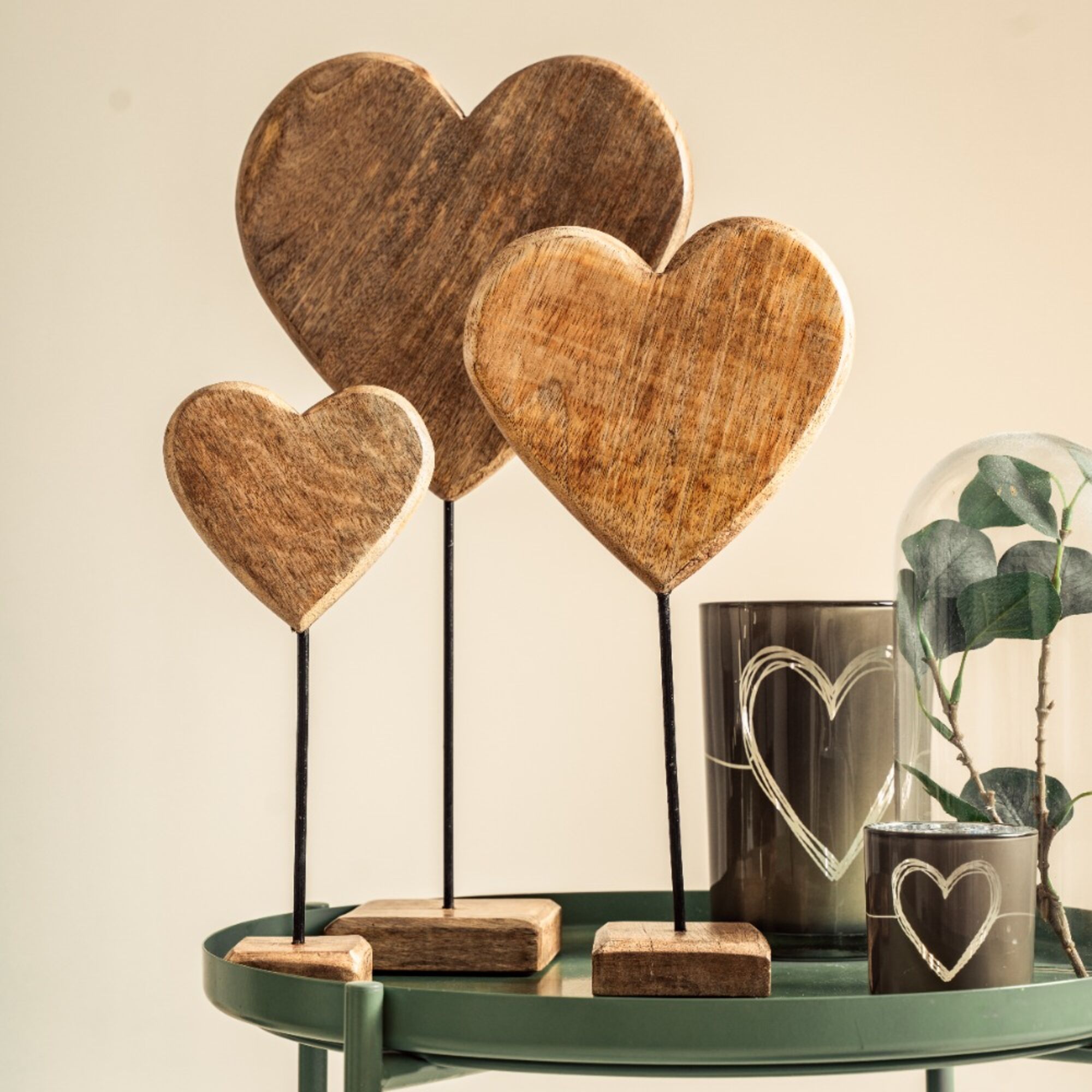 staand hart mango hout