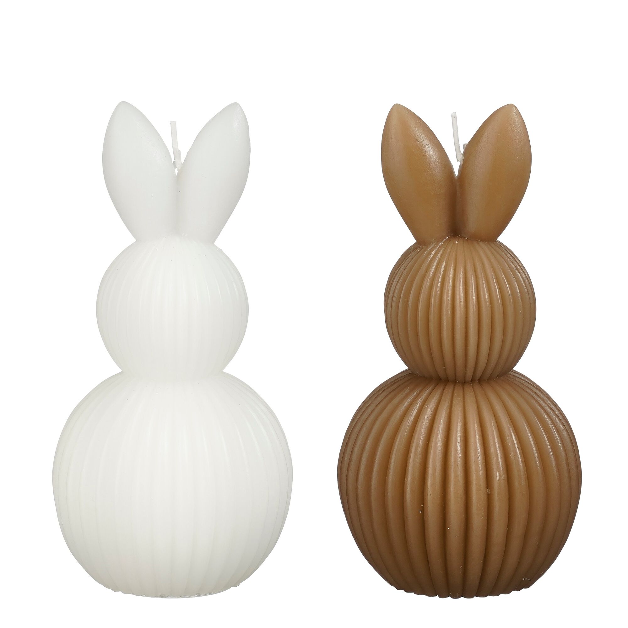Kaars haas wit beige 2 assorti