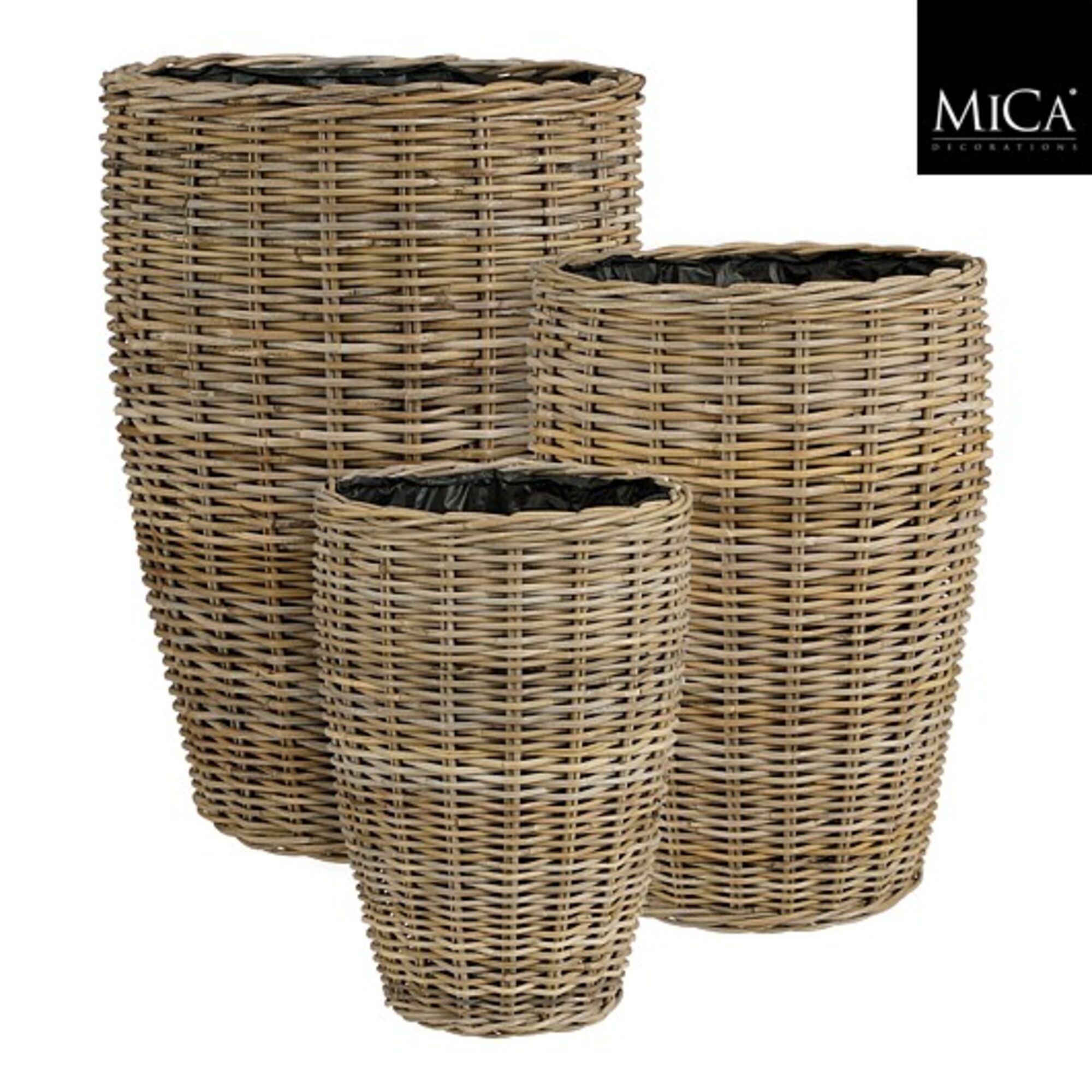 Marcia mand rond grijs set van 3