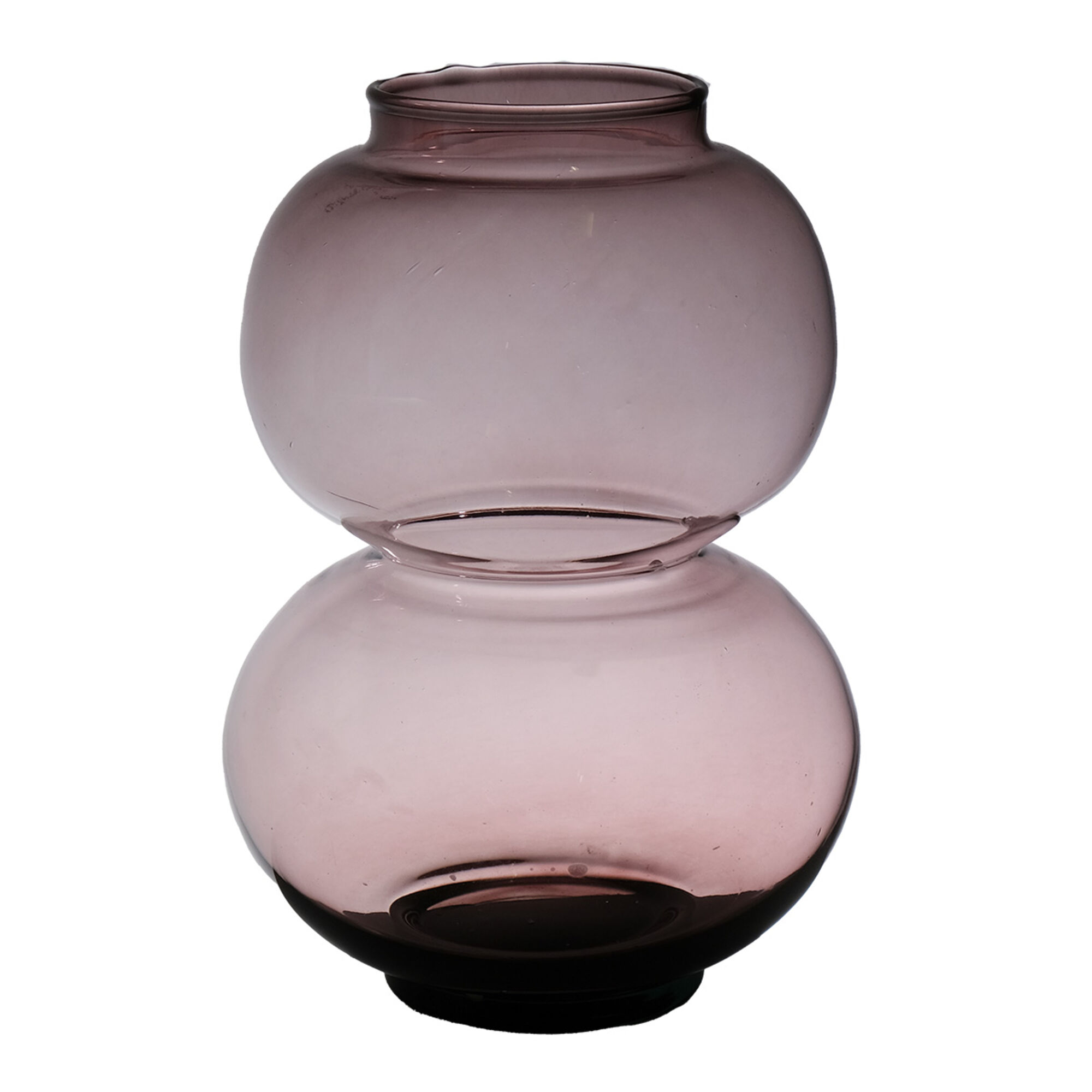 Round Duo mondgeblazen Recycled Vaas paars