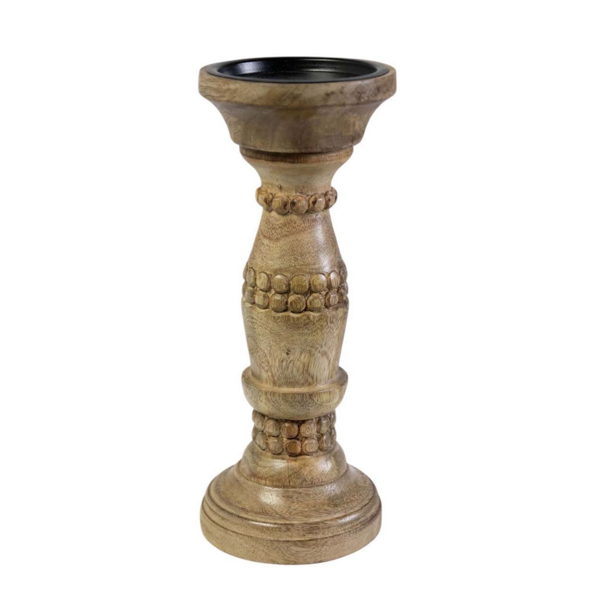 Candle Holder mango hout bubbel