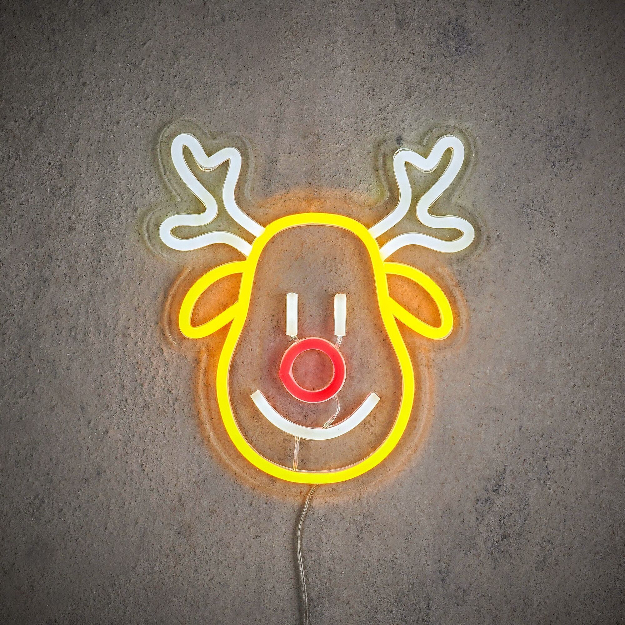 Neon light rendier geel led IP20 en timer adapter included