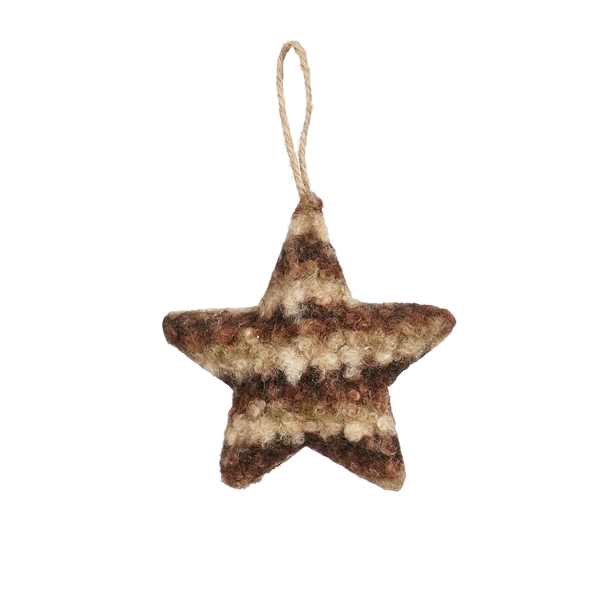 Ornament ster bruin