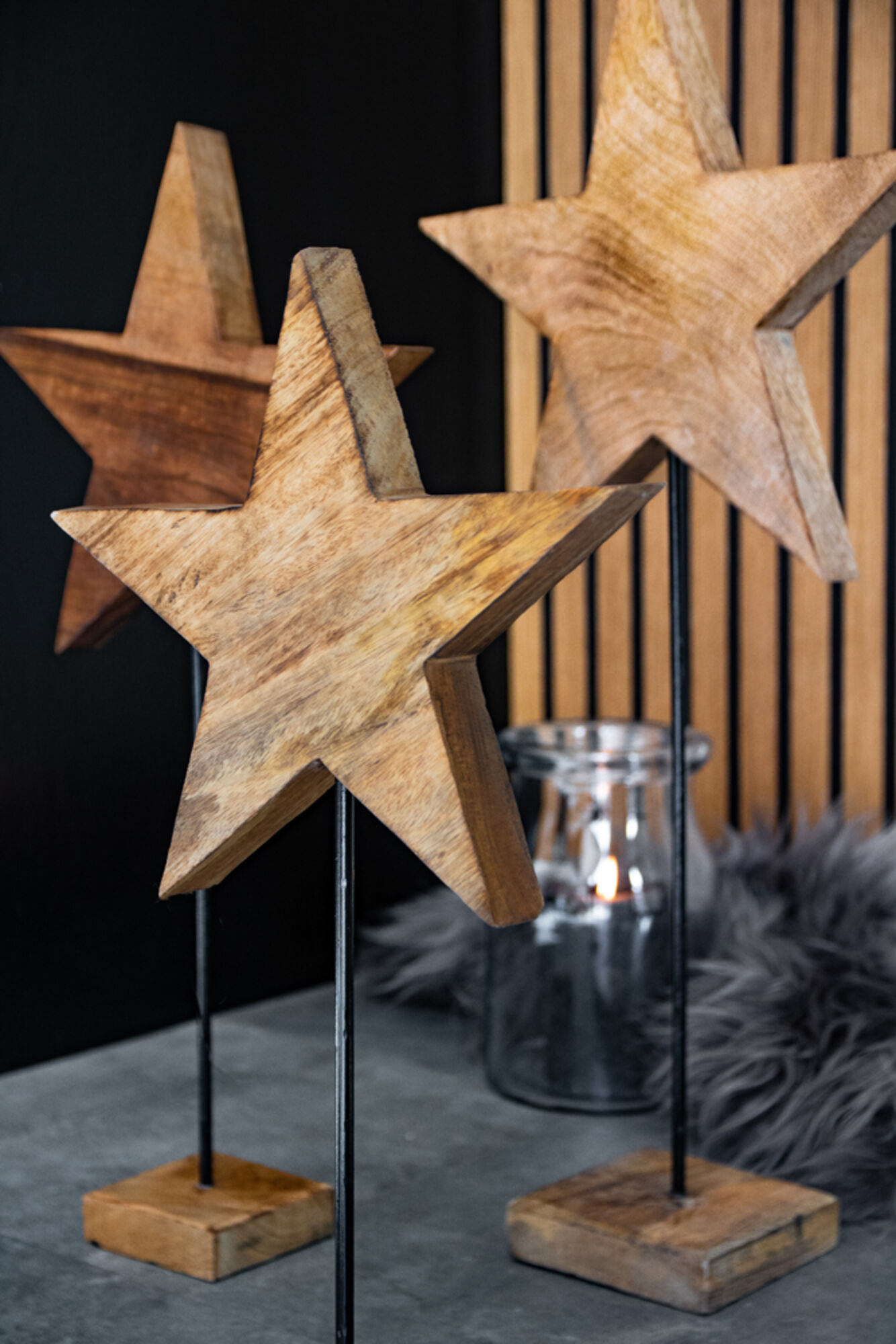 staande ster mango hout