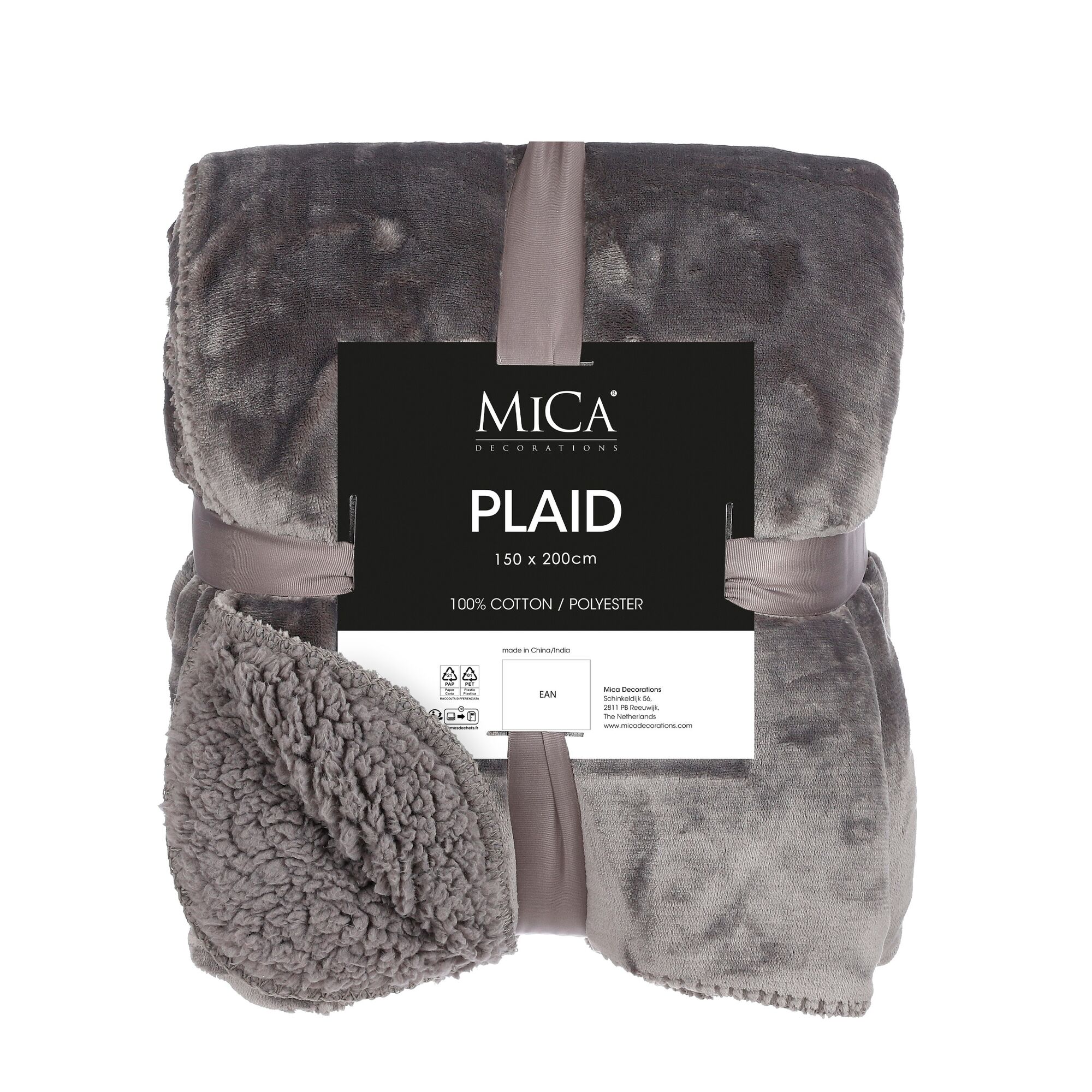 Mardy fleece plaid antraciet
