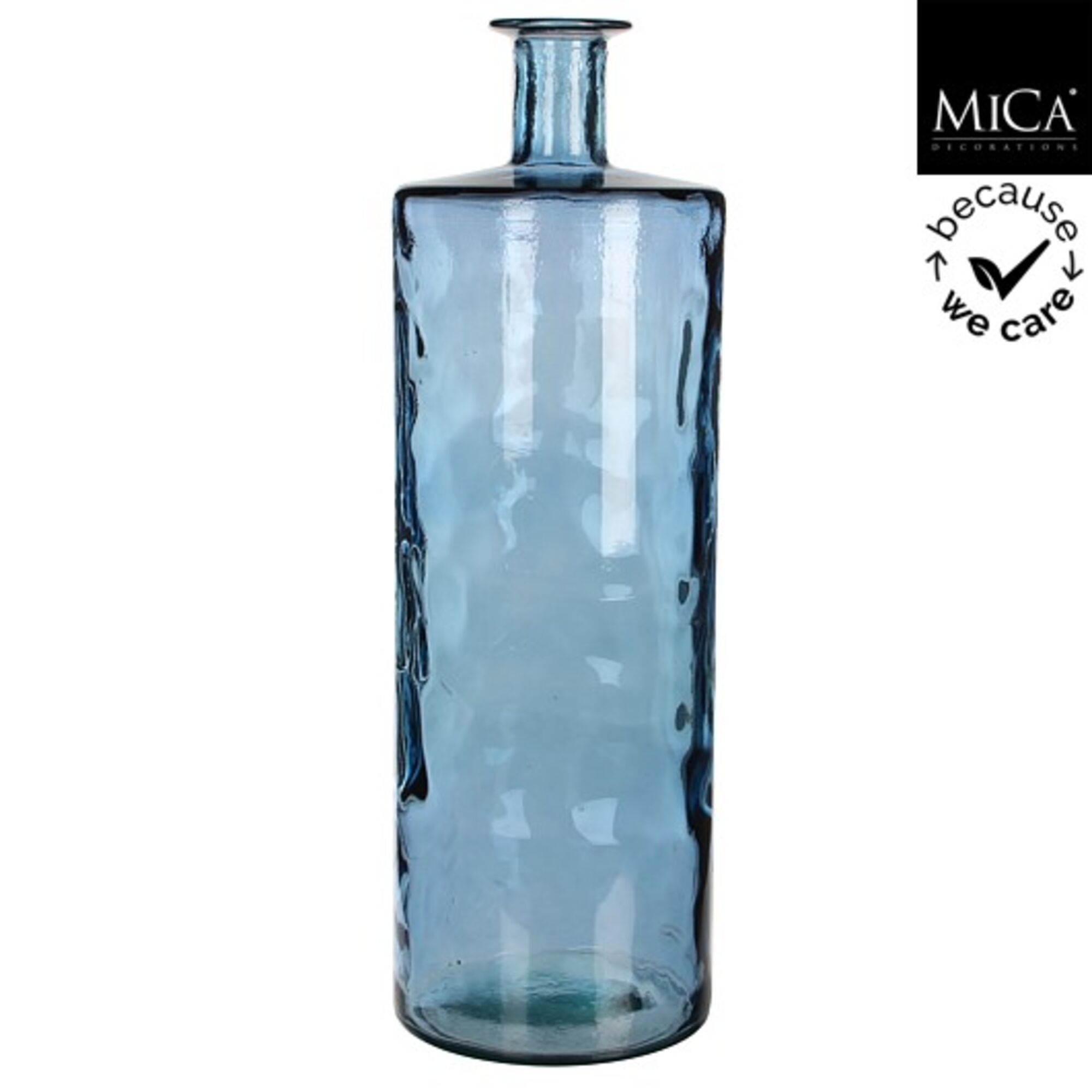 Guan fles glas blauw
