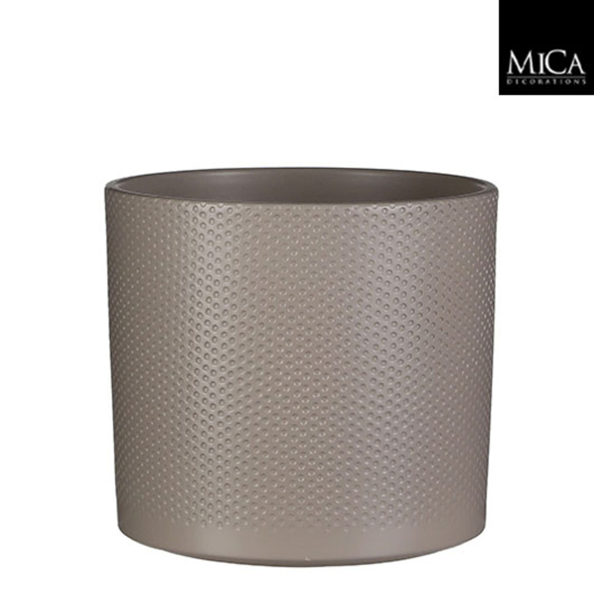 Era pot rond taupe relief