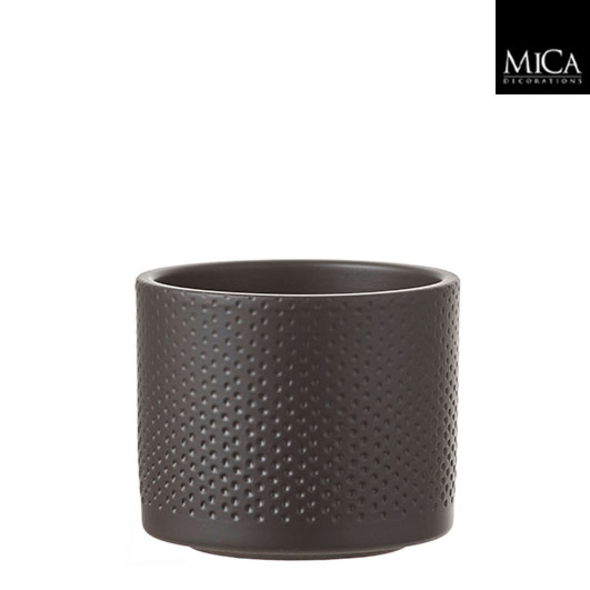 Era pot rond zwart mat relief