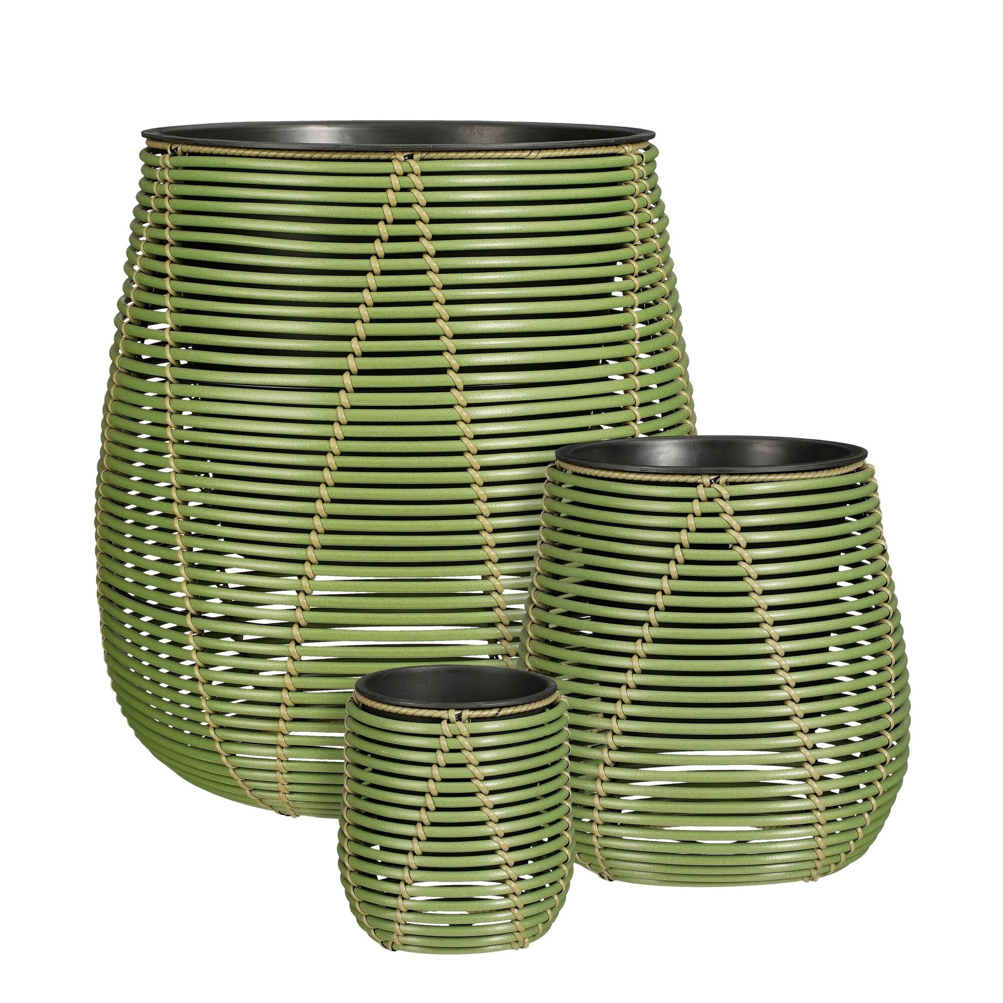 Cancun pot rond groen set van 3