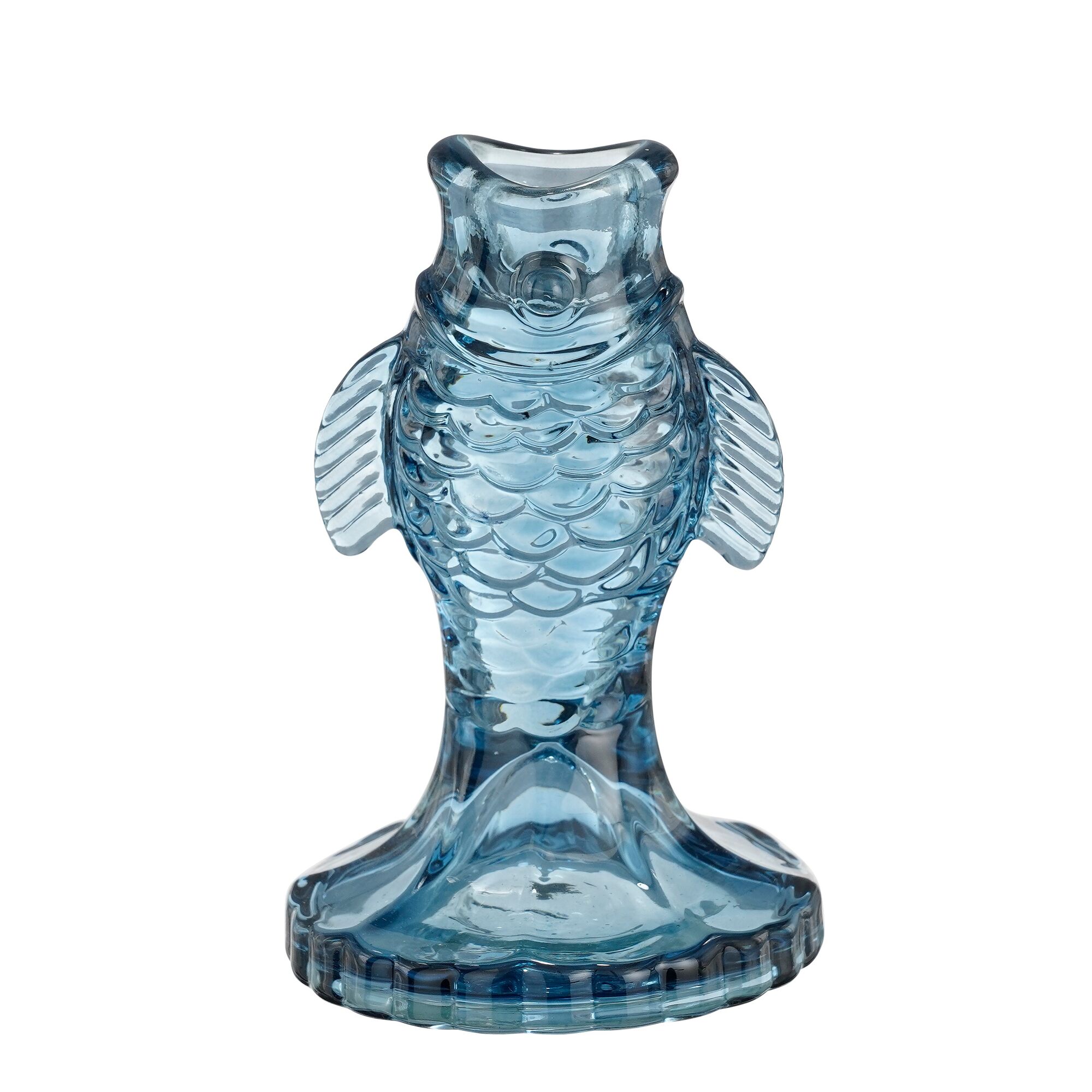 Kandelaar vis glas blauw