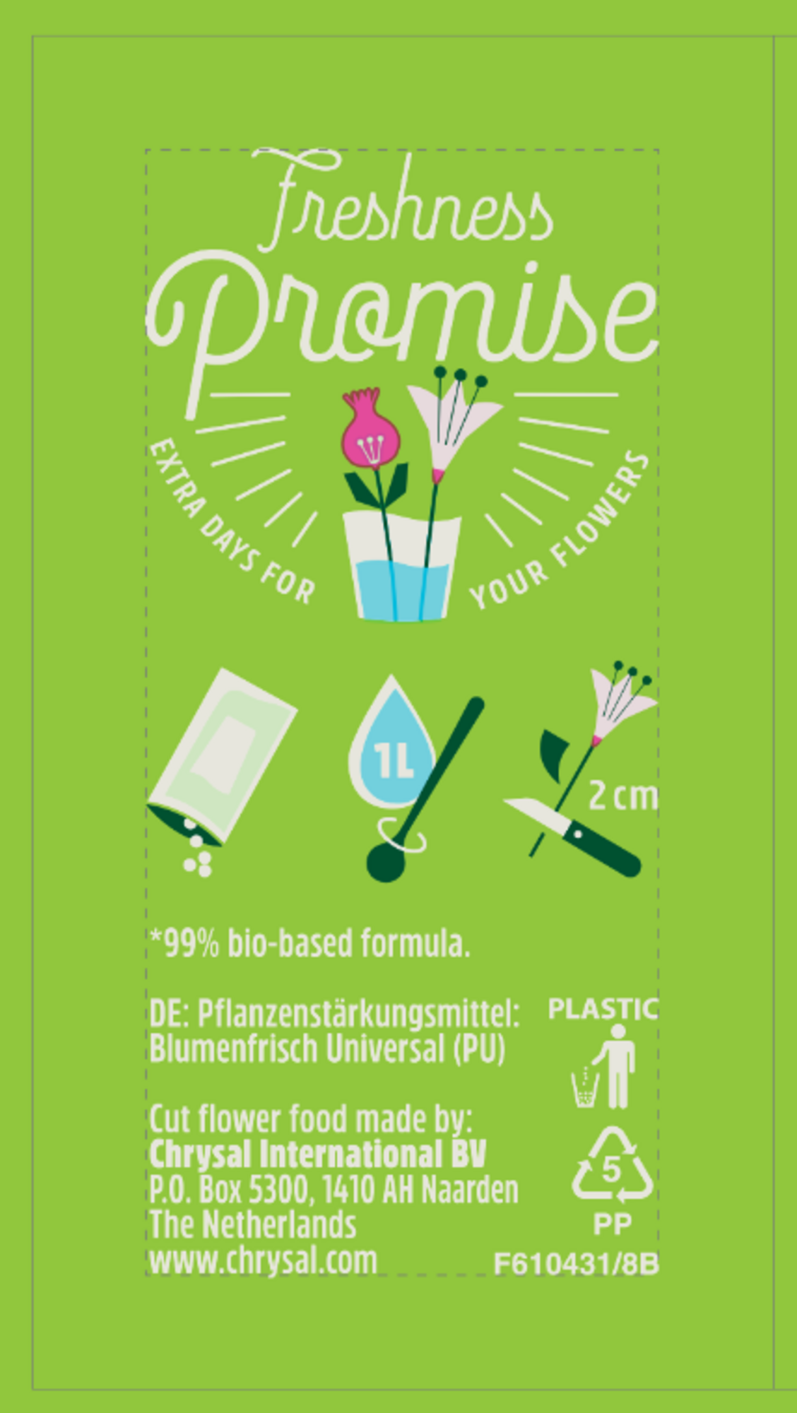 Chrysal Bio Based, PP sachet