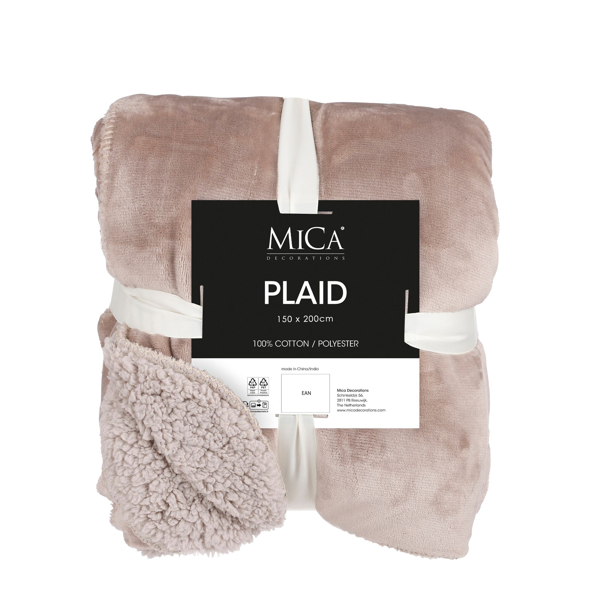Mardy fleece plaid beige