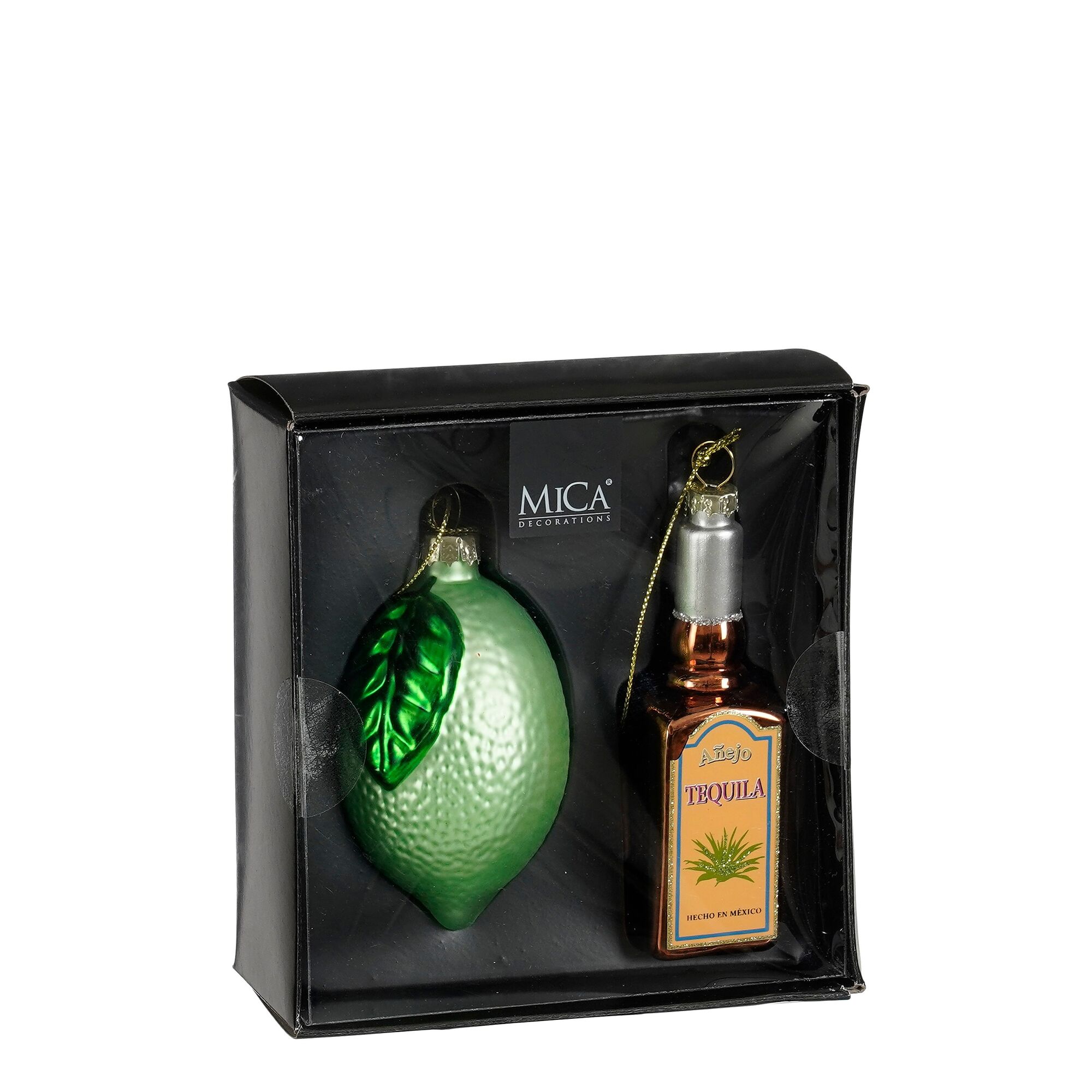 Decoratie ornament Tequilla limoen groen 2 stuks