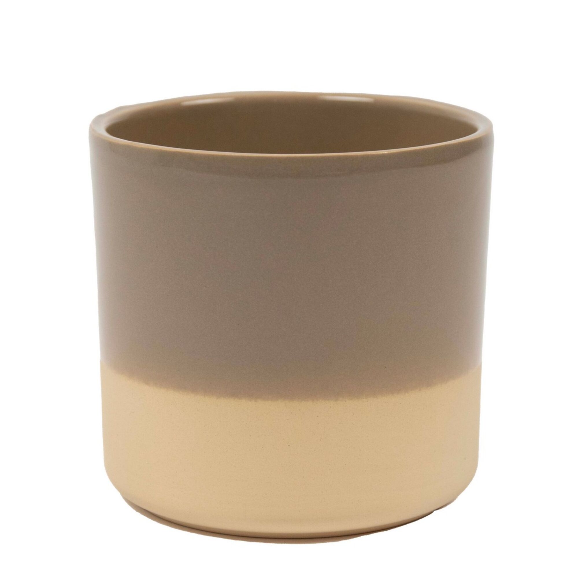 Cylinder Bloempot Keramiek Dip-Dye Taupe