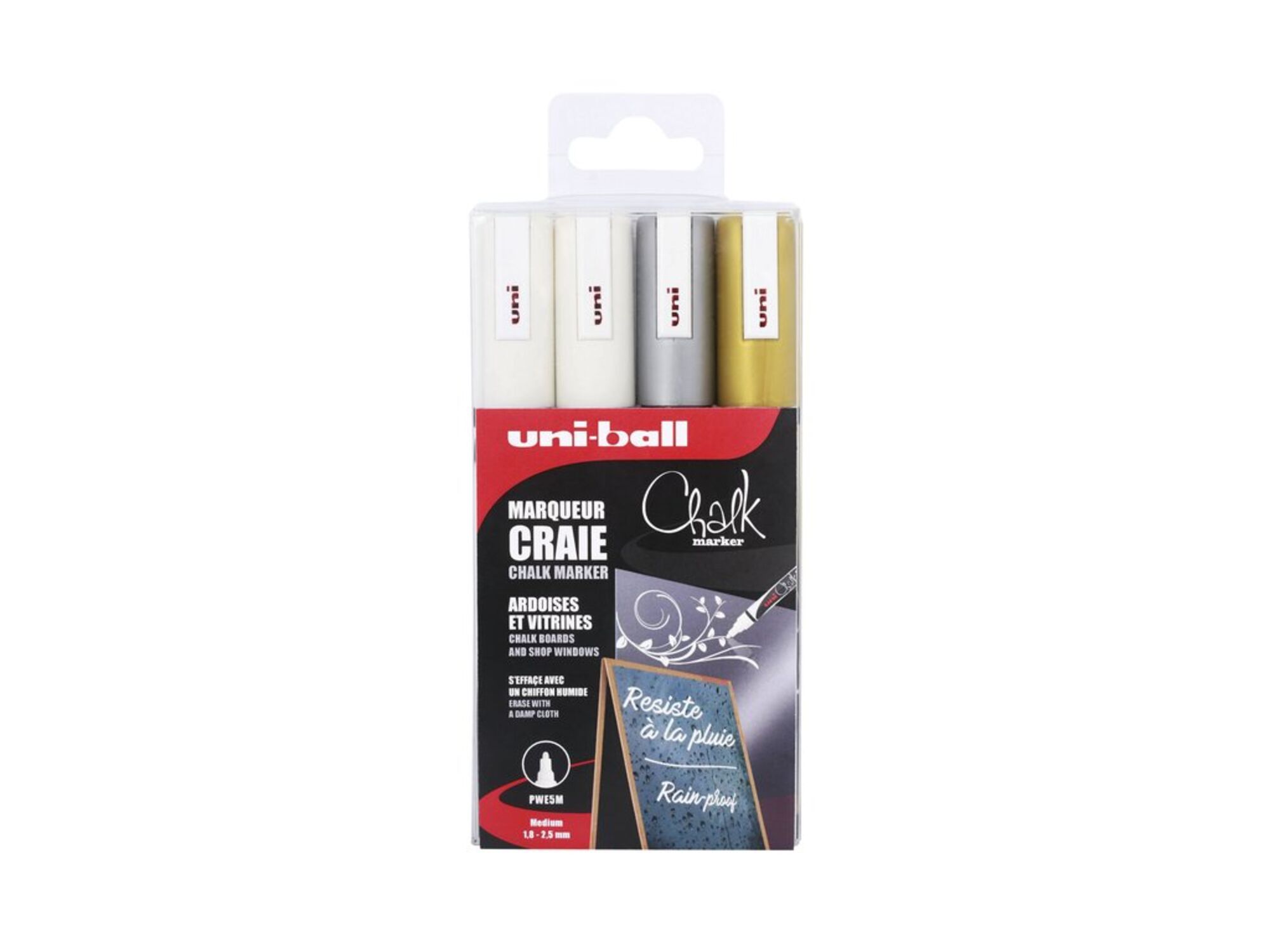 Krijtstift Uni-ball Chalk Zilver
