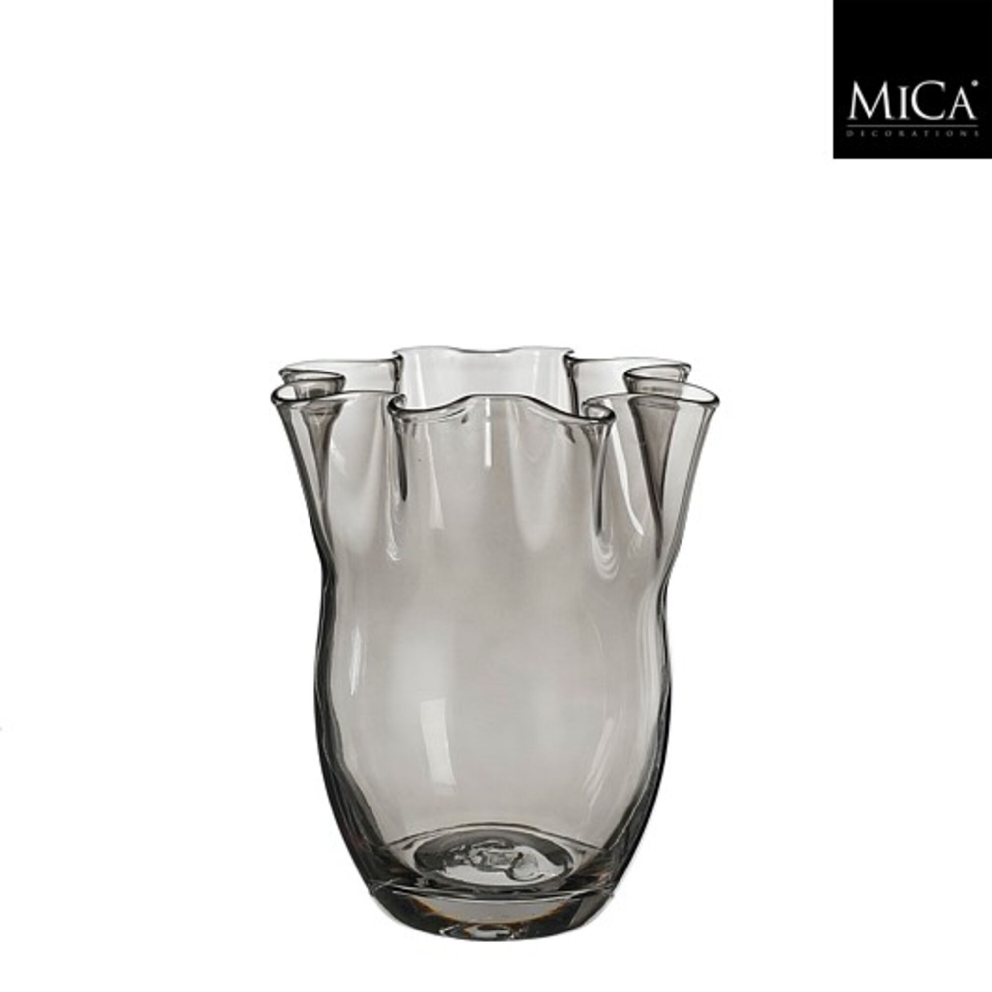 Pollie vaas glas grijs