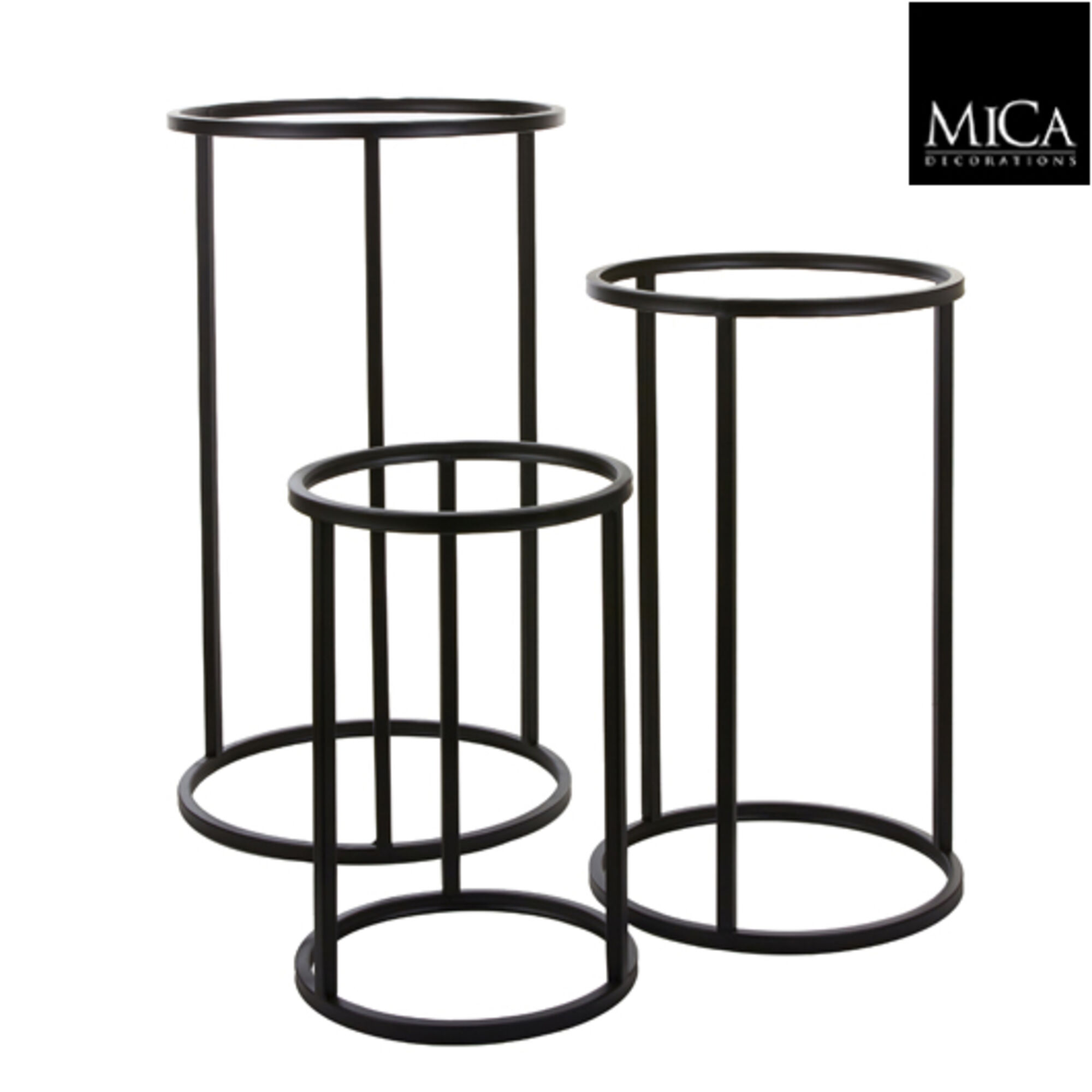 Cachet plant standaard zwart set van 3