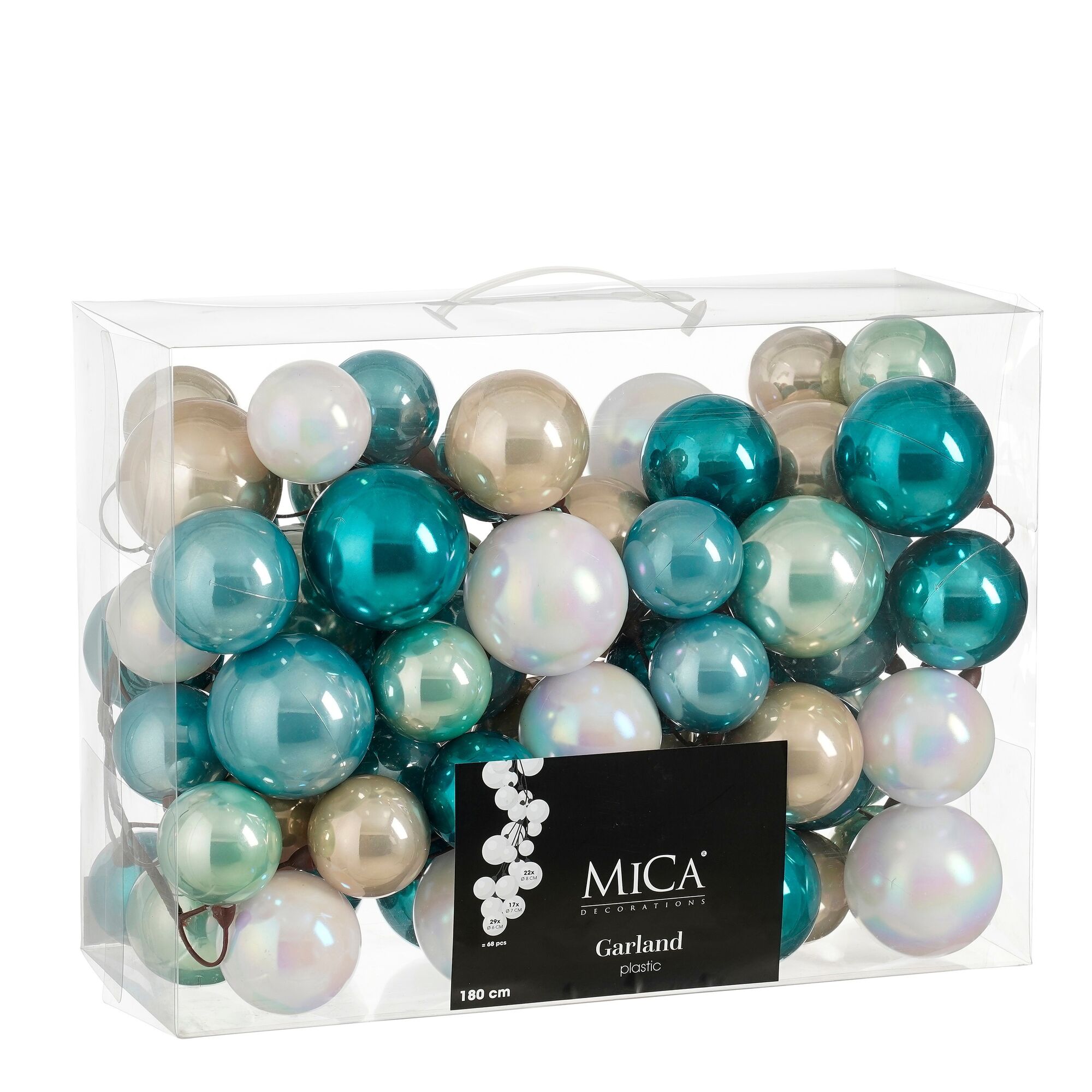 Slinger creme d.groen iriserend l.groen blauw